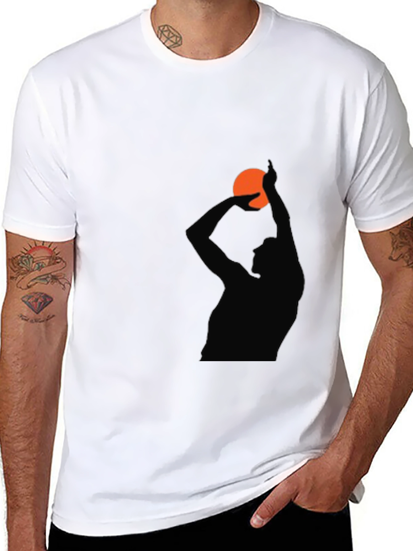 Basketball Silhouette Graphic T-Shirt