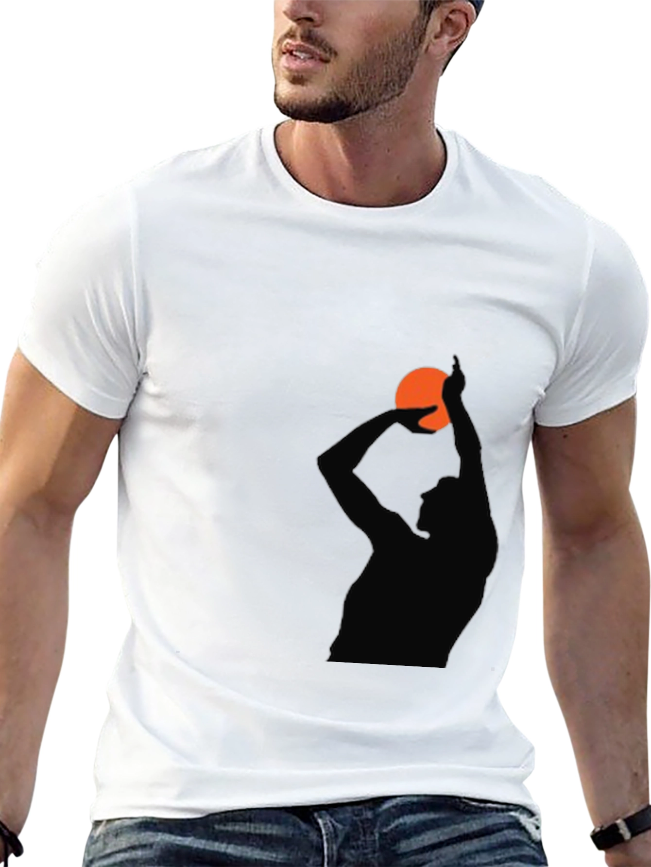 Basketball Silhouette Graphic T-Shirt