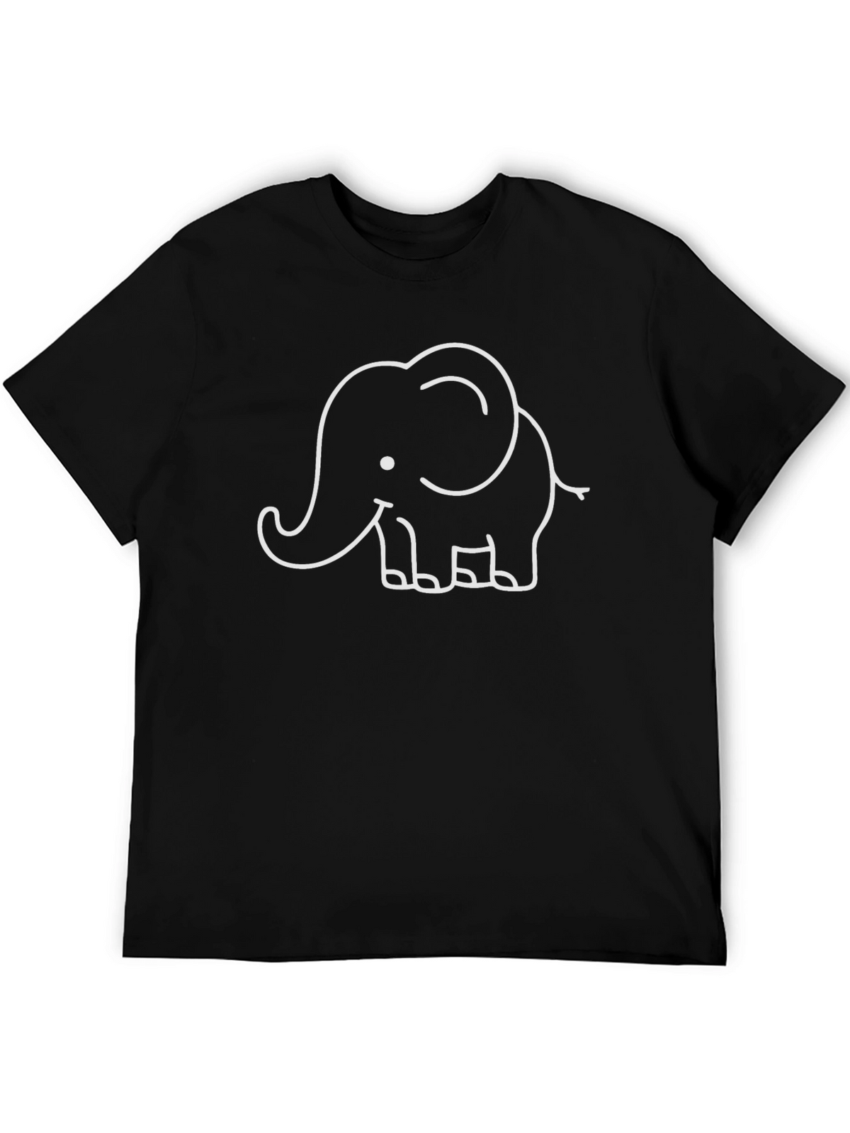 Cute Elephant Graphic T-Shirt - Black Cotton Tee