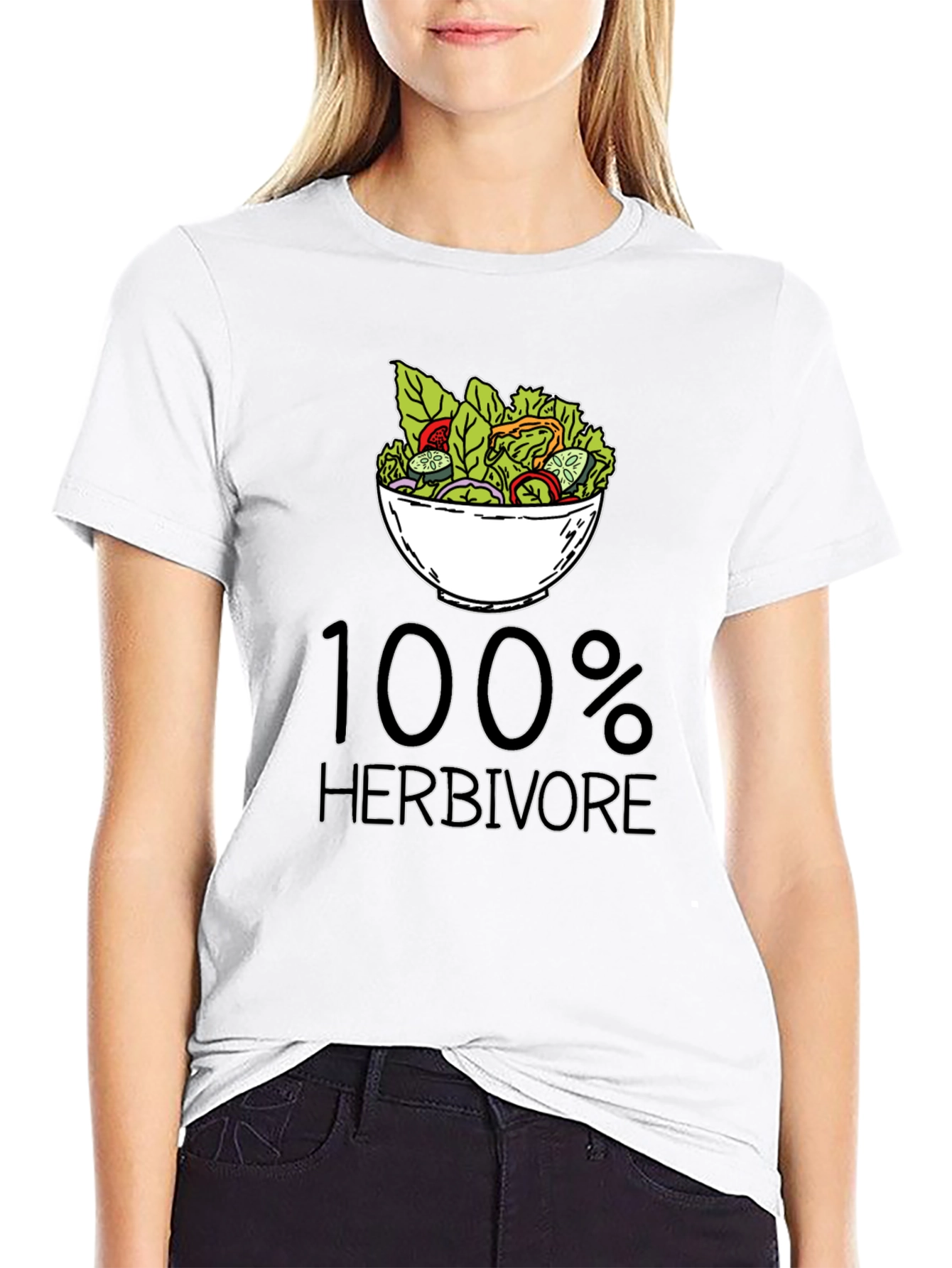 100% Herbivore Black T-Shirt - Vegan Lifestyle Apparel