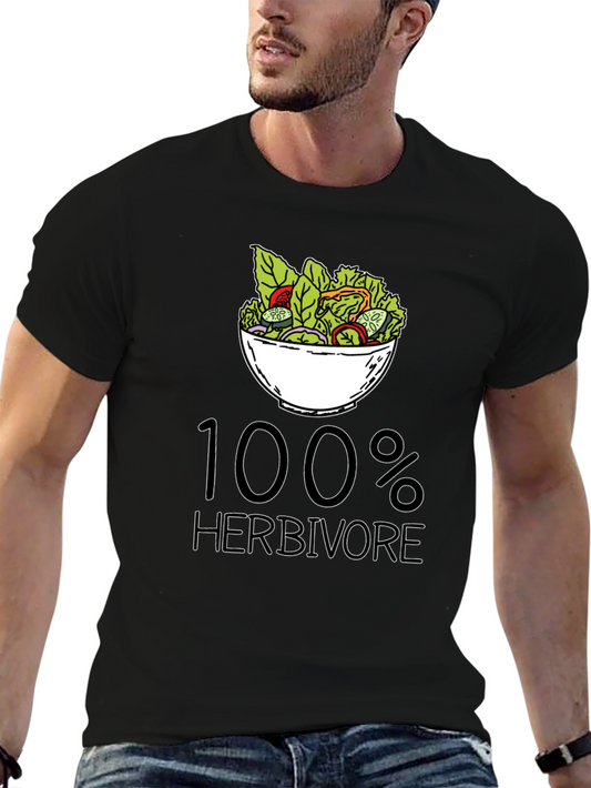 100% Herbivore Black T-Shirt - Vegan Lifestyle Apparel