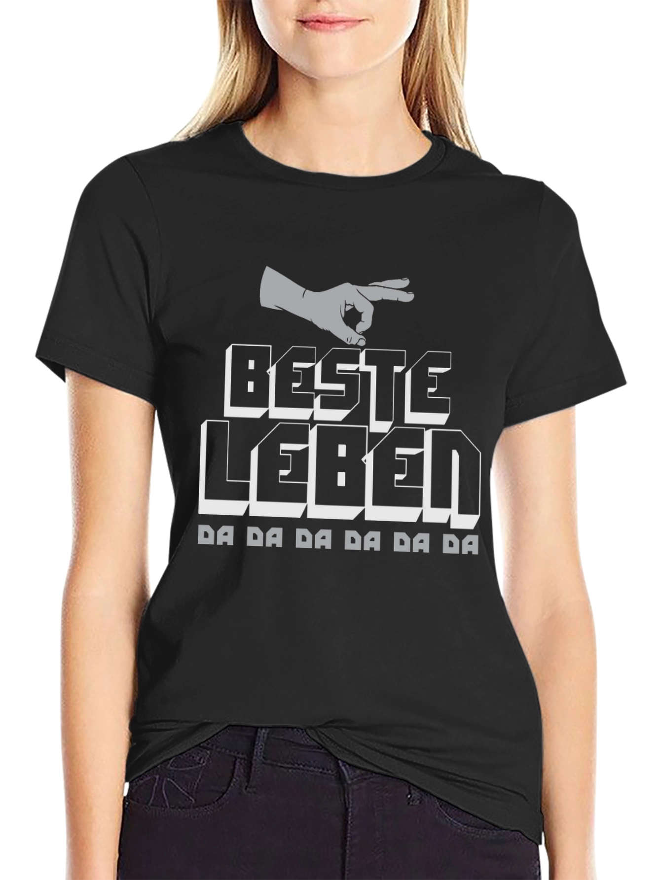Beste Leben Graphic Tee - OK Sign Black T-Shirt