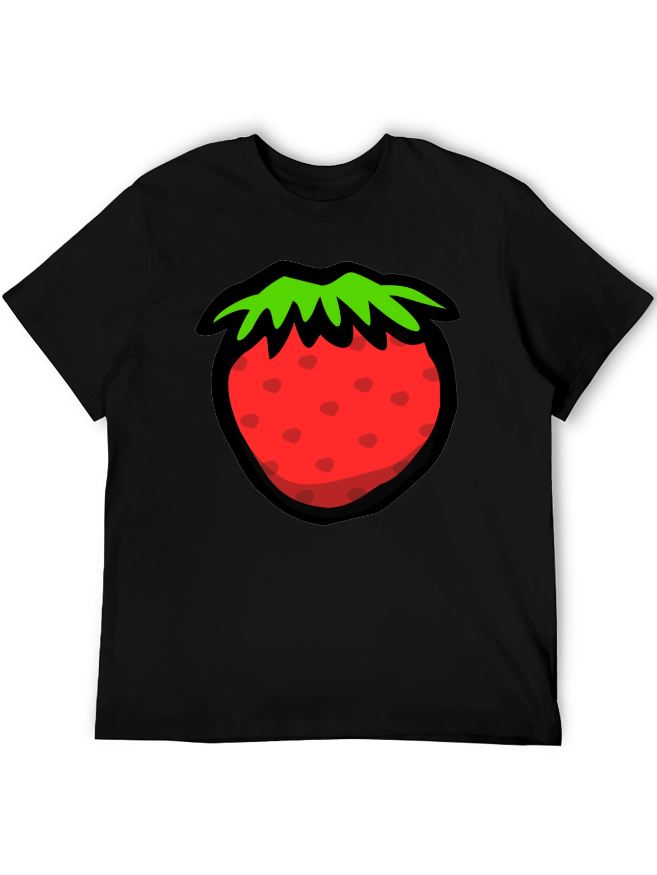 Strawberry Graphic Black T-Shirt