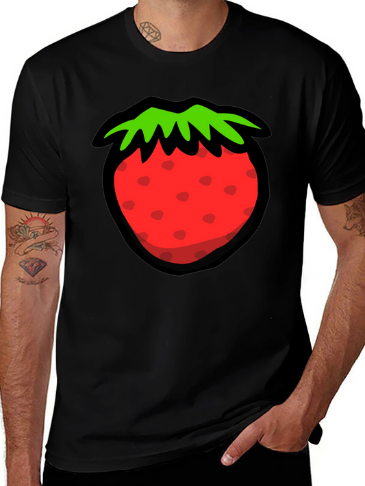Strawberry Graphic Black T-Shirt
