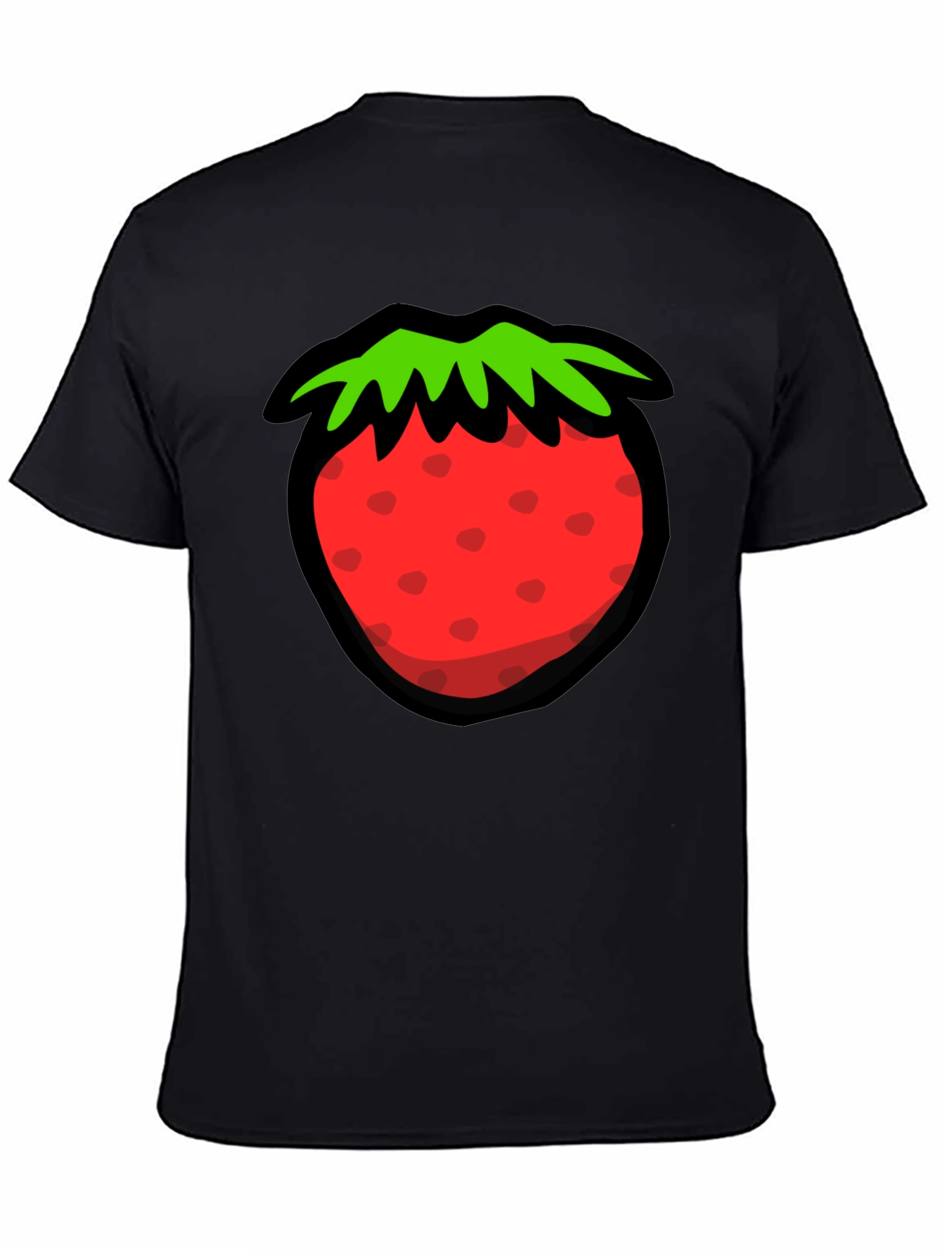 Strawberry Graphic Black T-Shirt