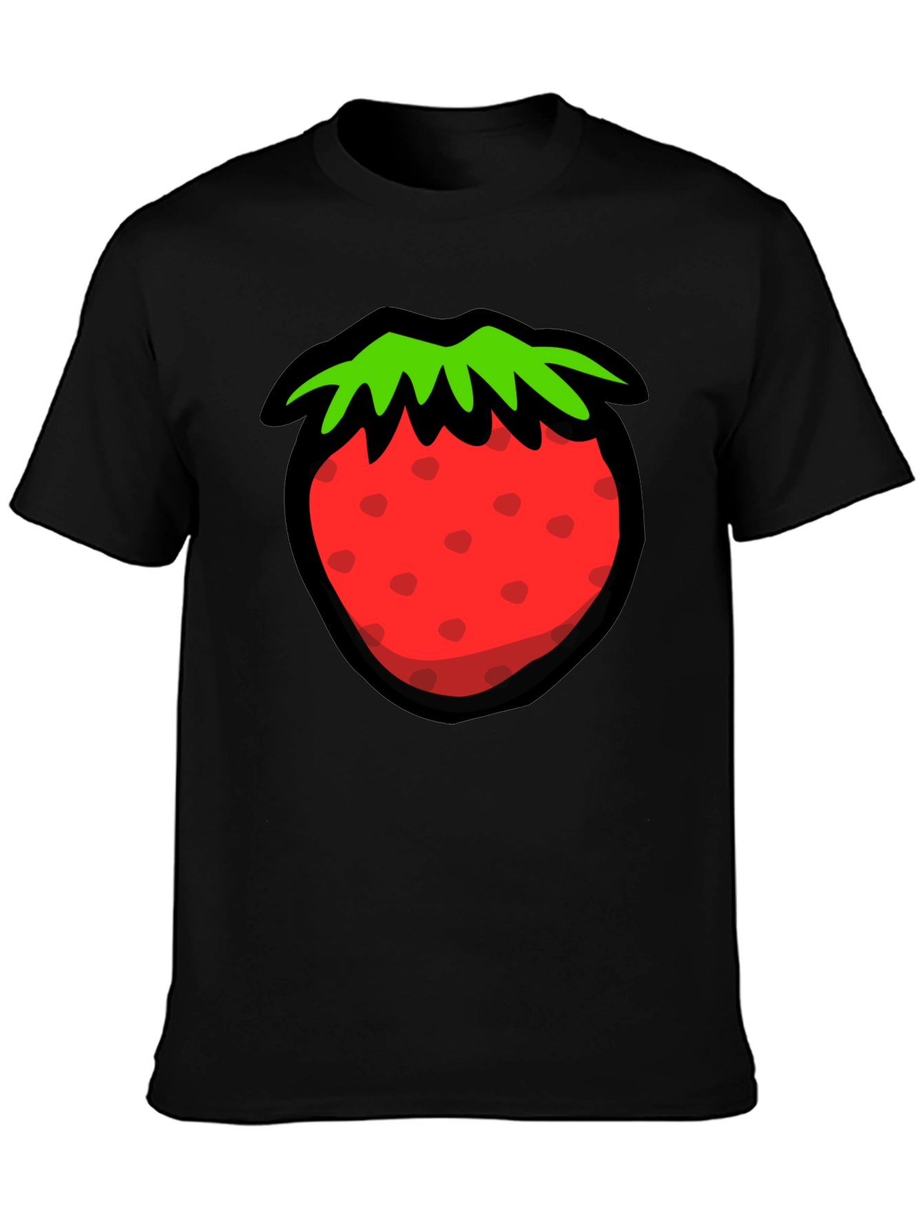 Strawberry Graphic Black T-Shirt