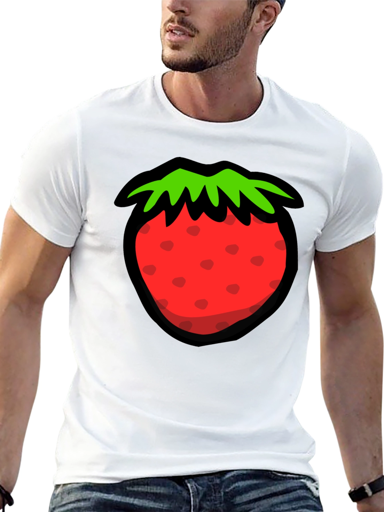 Strawberry Graphic Black T-Shirt