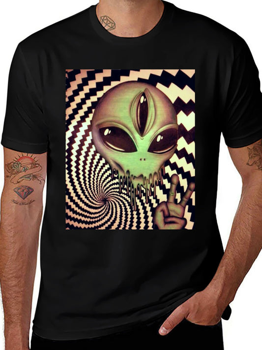 Alien Peace Sign Graphic Tee