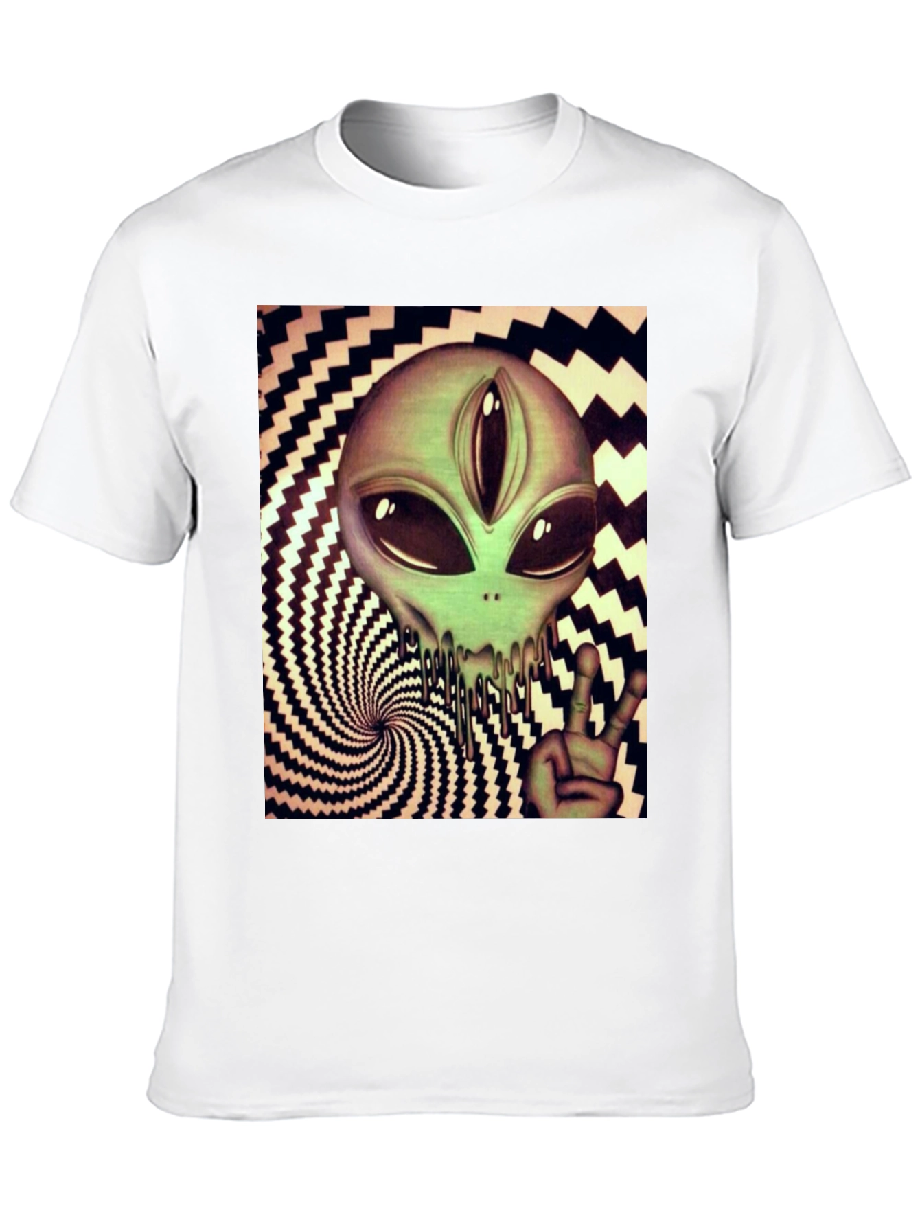 Alien Peace Sign Graphic Tee