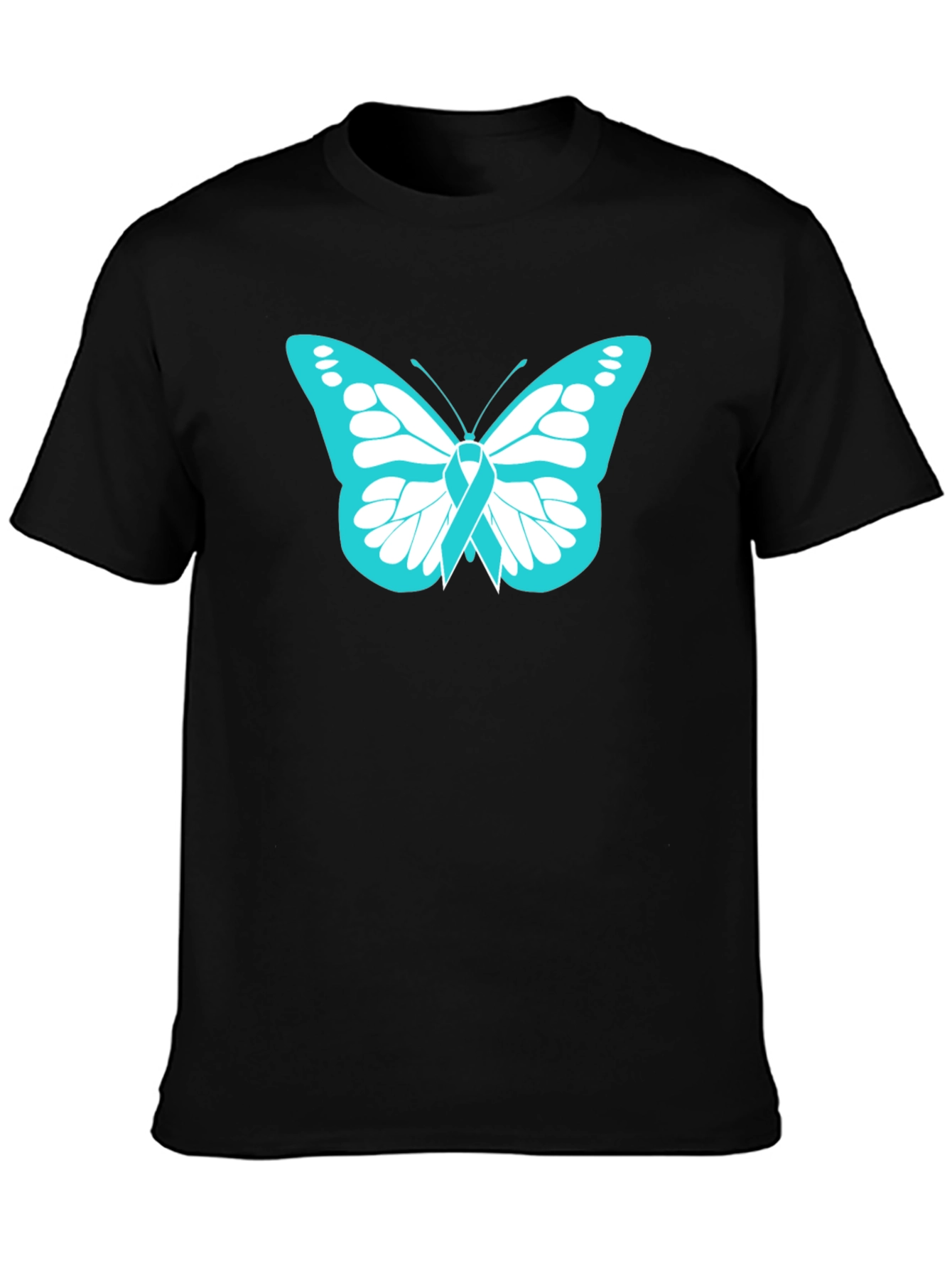 Teal Butterfly Ribbon Awareness T-Shirt