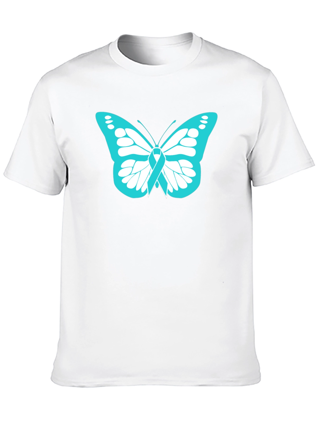Teal Butterfly Ribbon Awareness T-Shirt