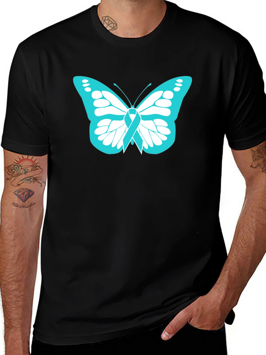 Teal Butterfly Ribbon Awareness T-Shirt