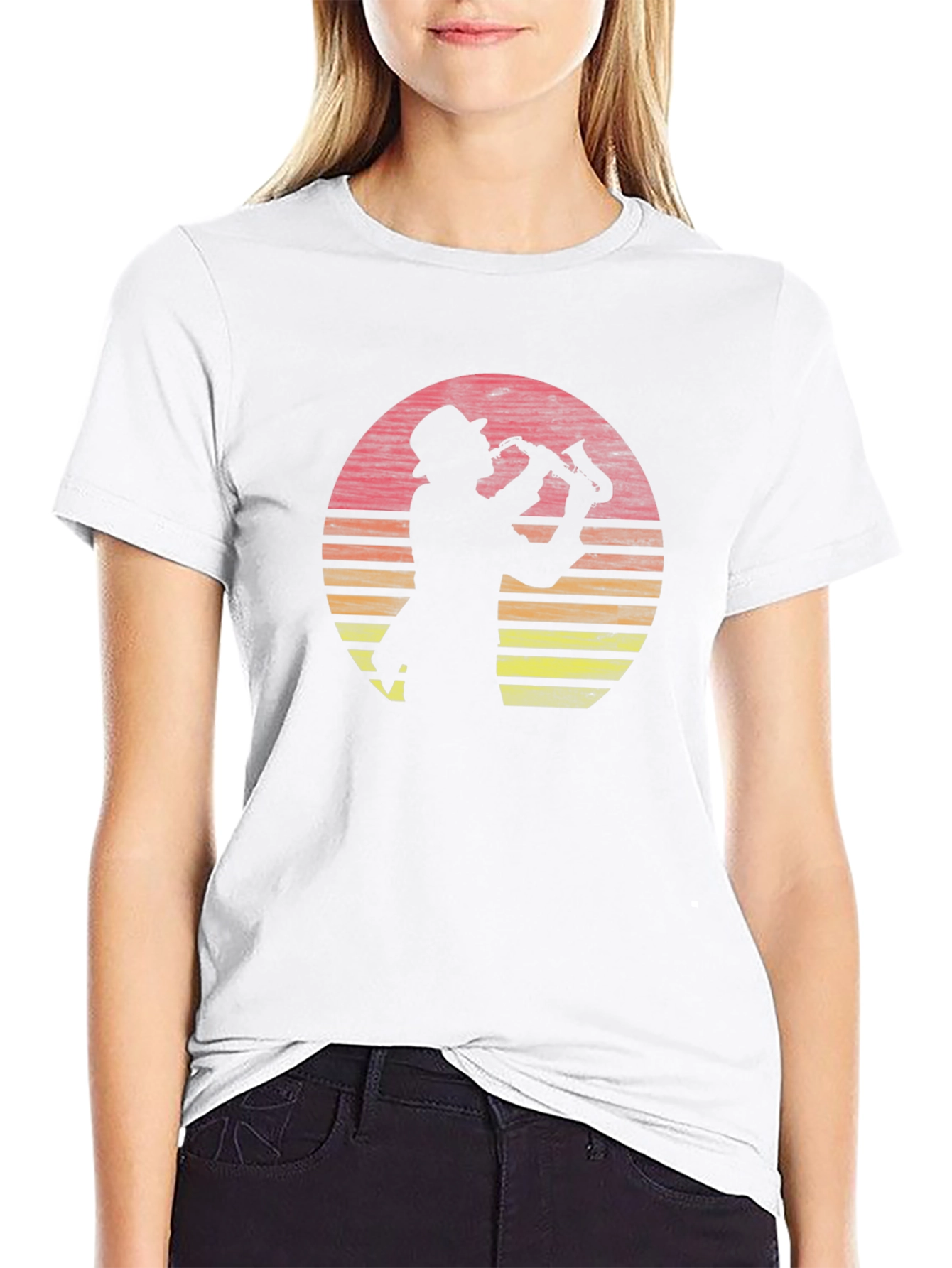 Sax Man Sunset Graphic Tee