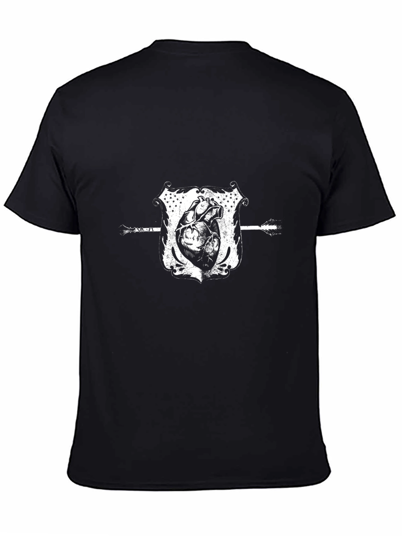 Anatomical Heart & Arrow Black Graphic Tee