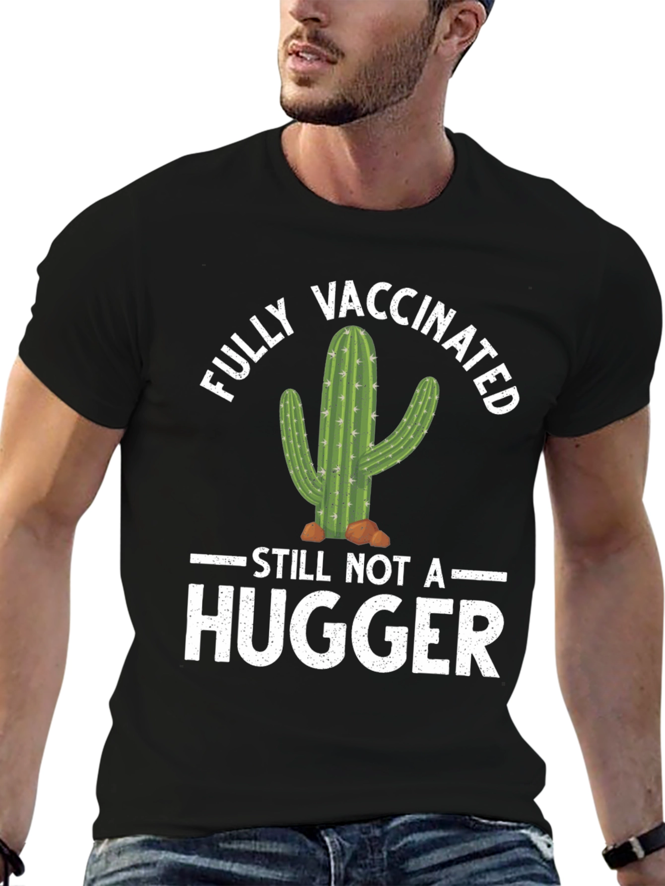 Vaccinated Cactus Graphic Tee - Not A Hugger