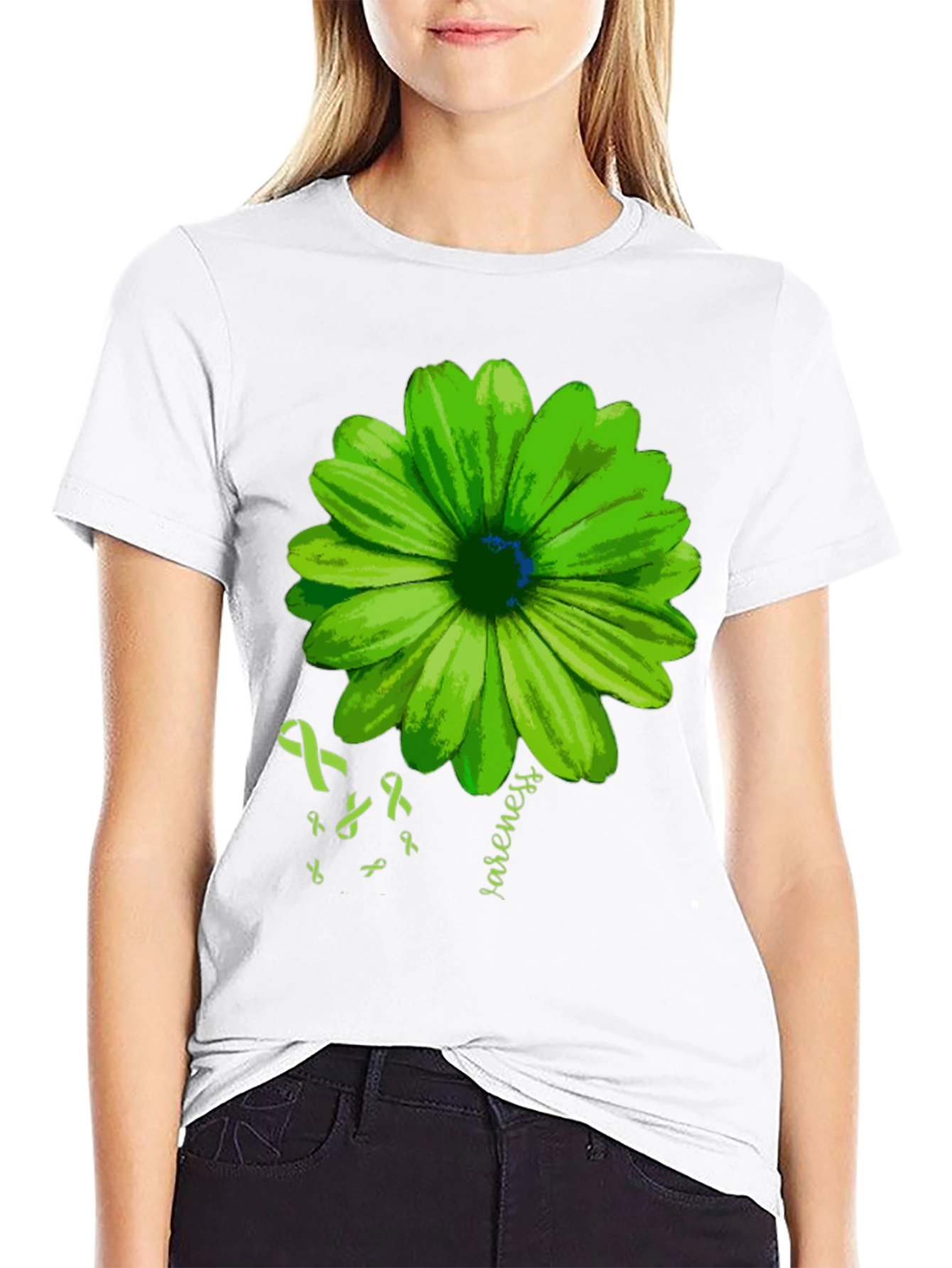 Green Flower Mental Health Awareness T-Shirt