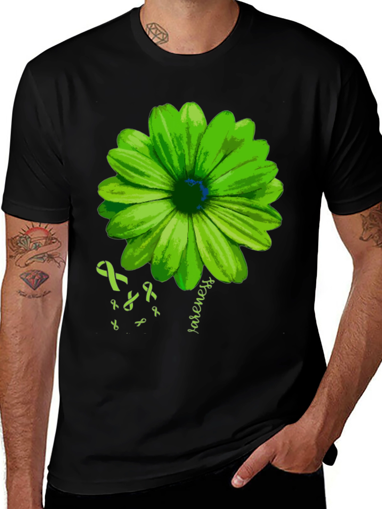 Green Flower Mental Health Awareness T-Shirt