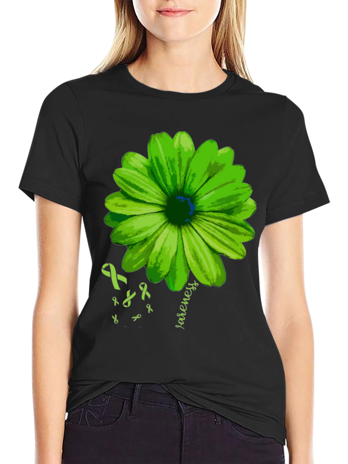 Green Flower Mental Health Awareness T-Shirt
