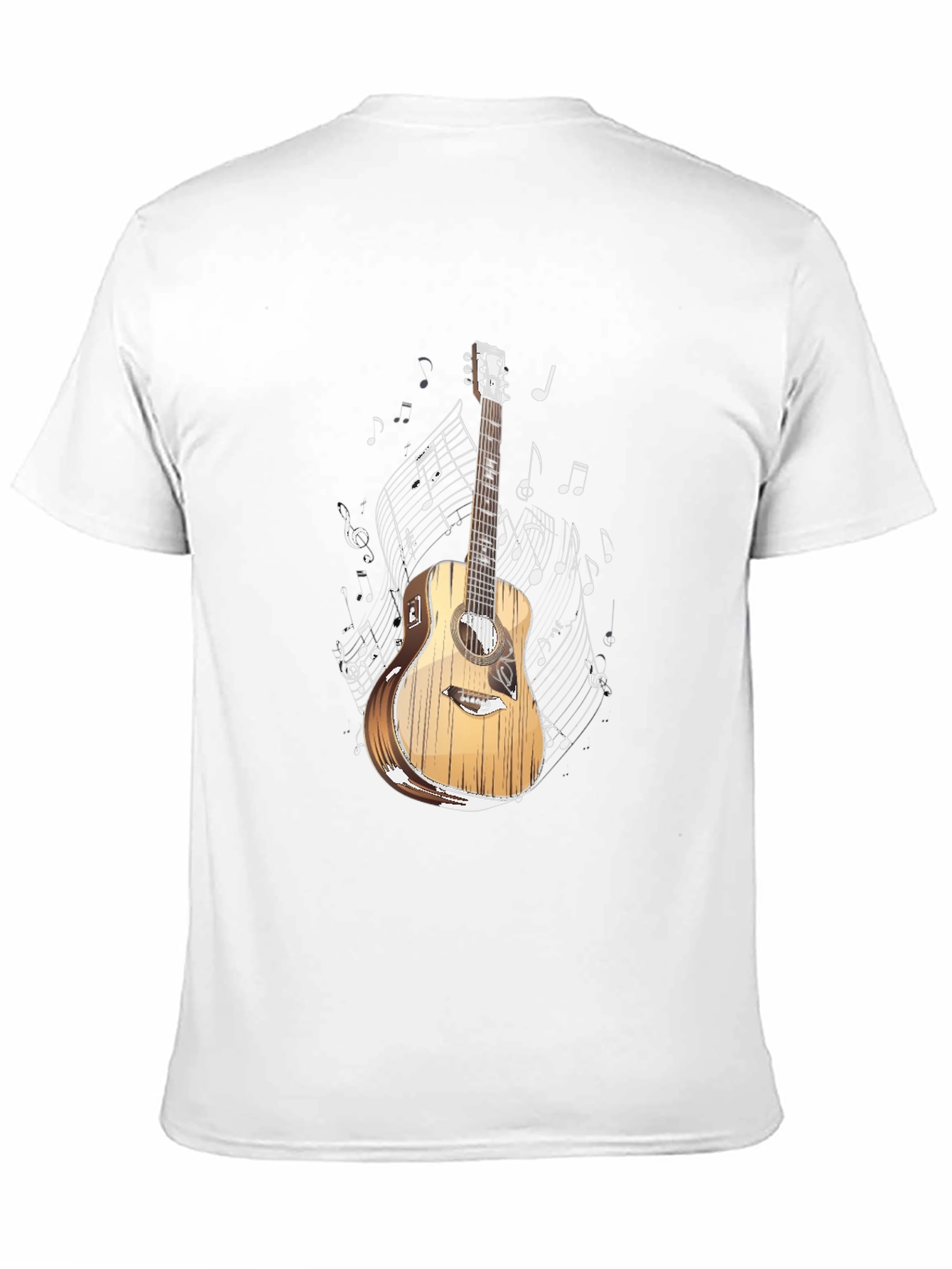 Guitar and Music Notes Graphic T-Shirt
