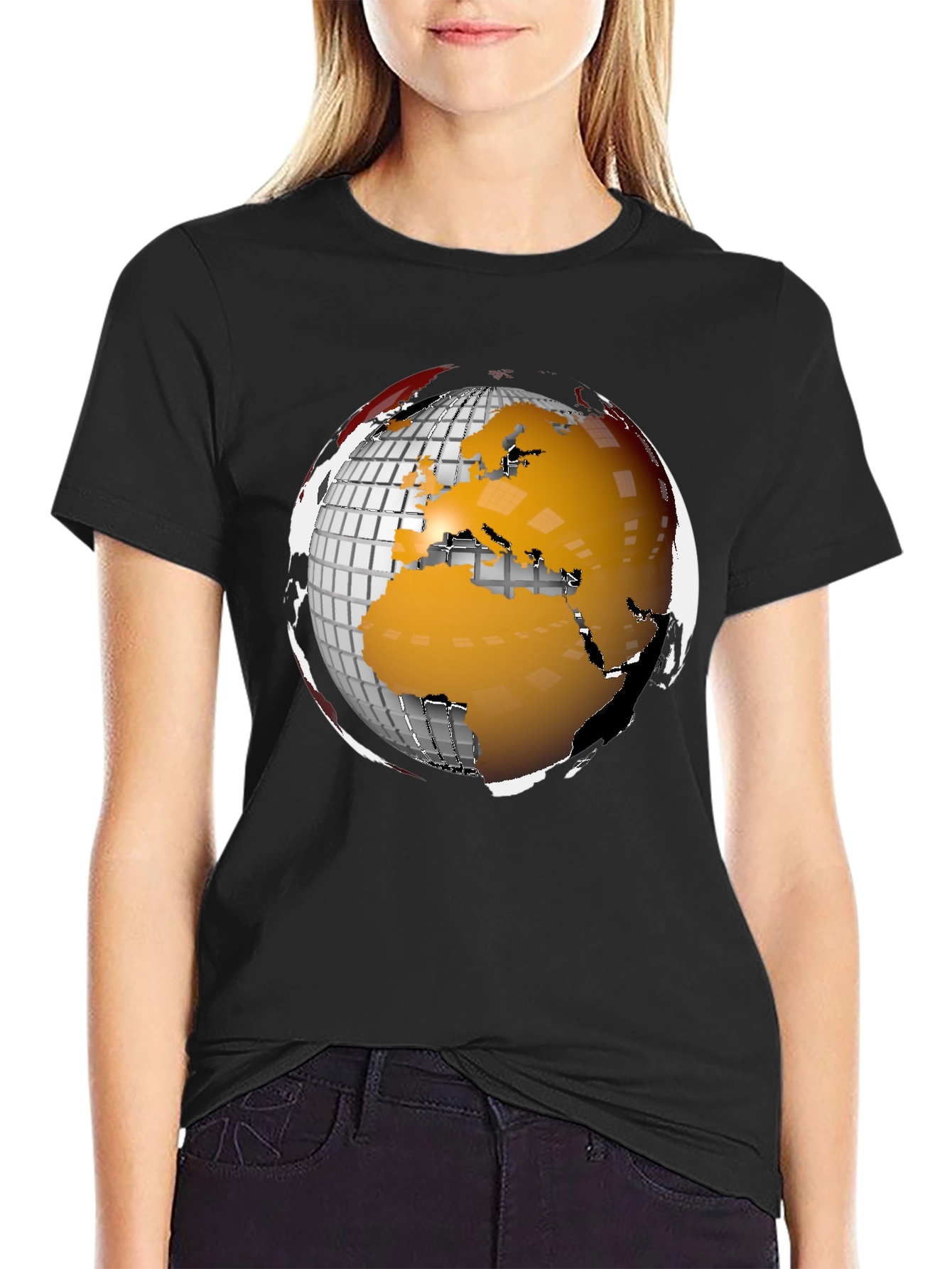Globe Graphic Tee - Modern World Design T-Shirt