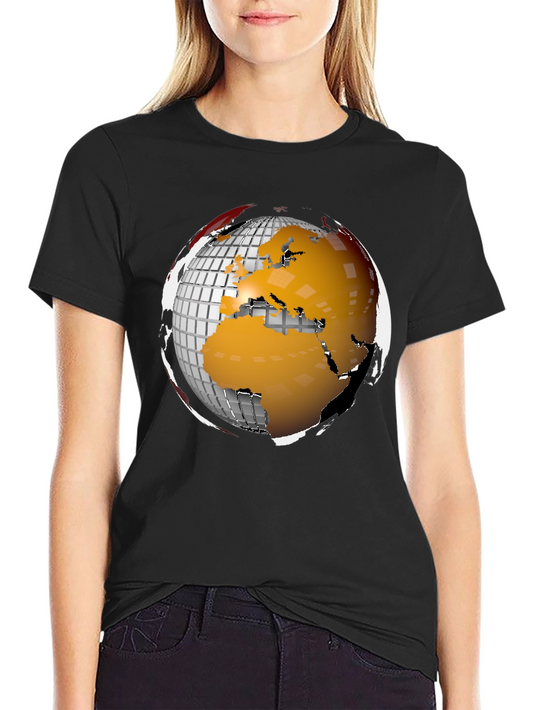 Globe Graphic Tee - Modern World Design T-Shirt