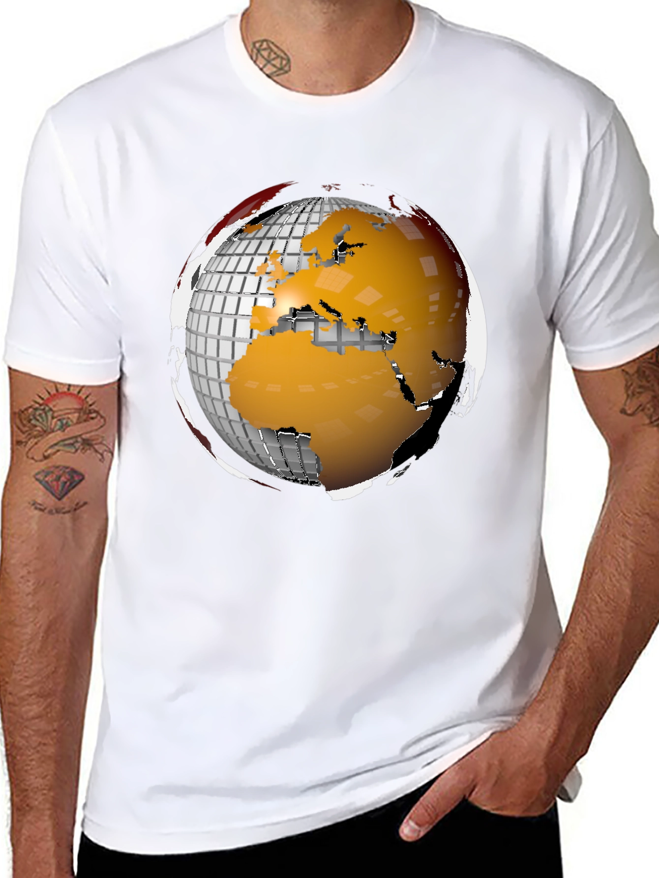 Globe Graphic Tee - Modern World Design T-Shirt