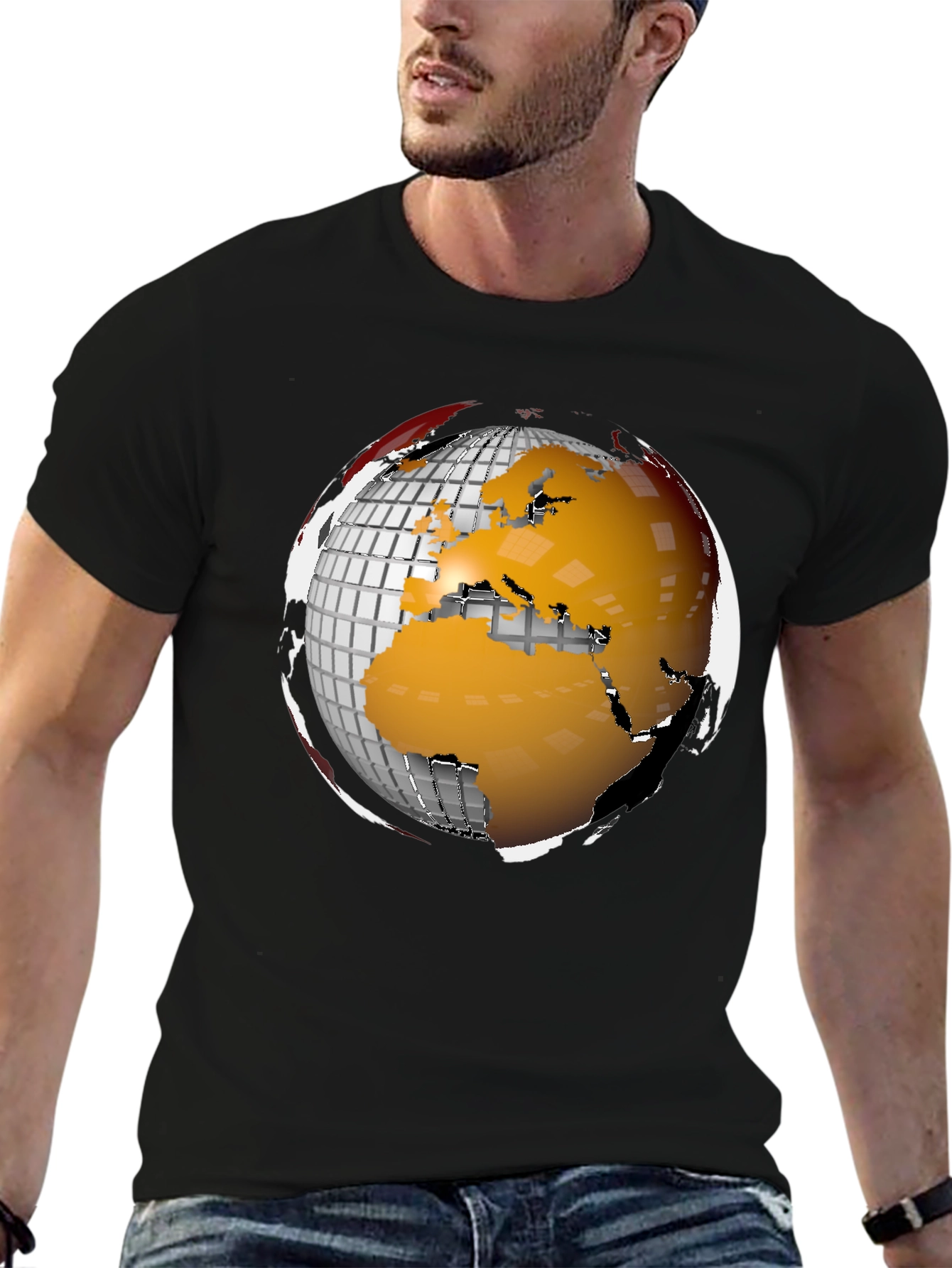 Globe Graphic Tee - Modern World Design T-Shirt