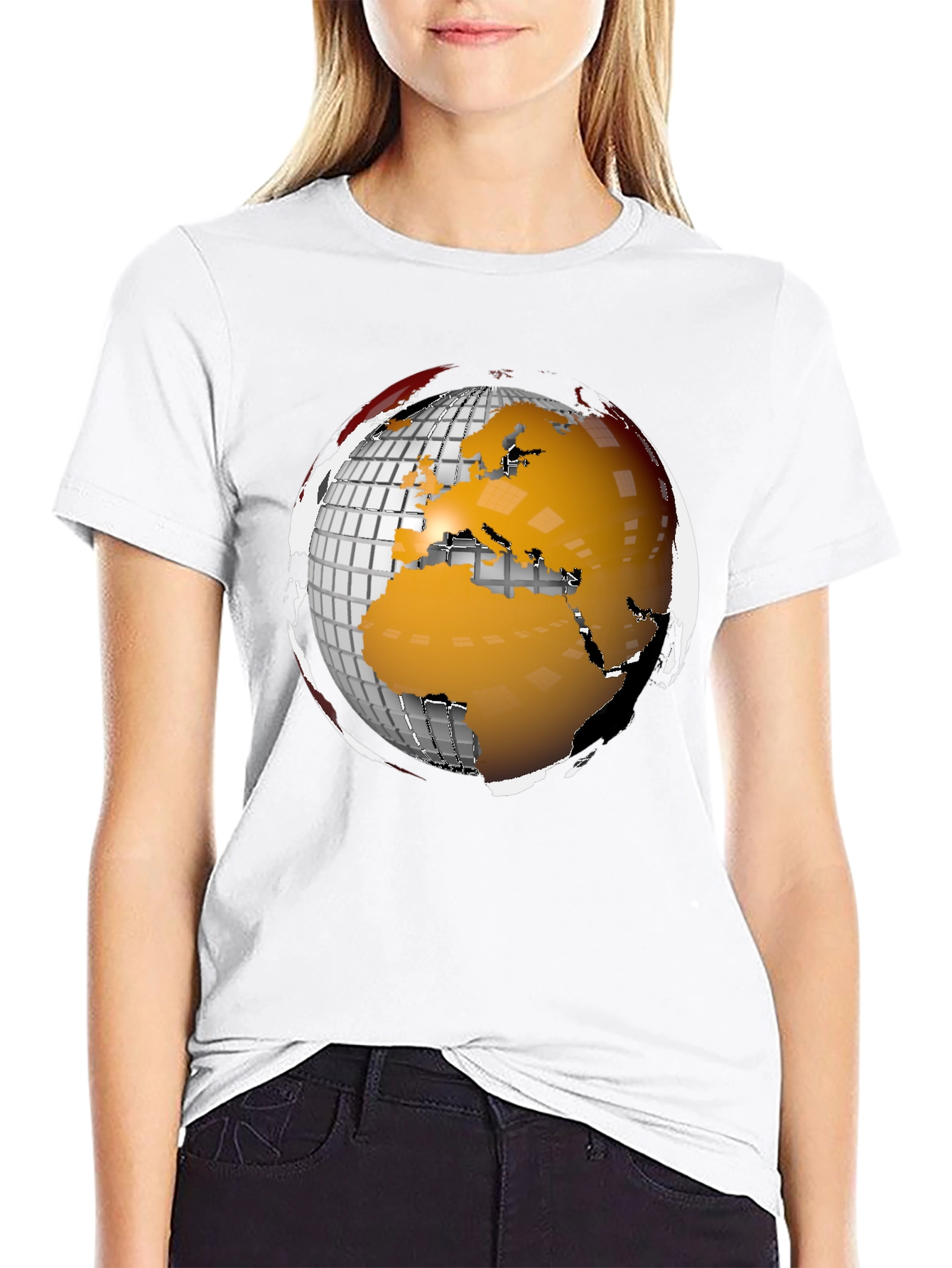 Globe Graphic Tee - Modern World Design T-Shirt