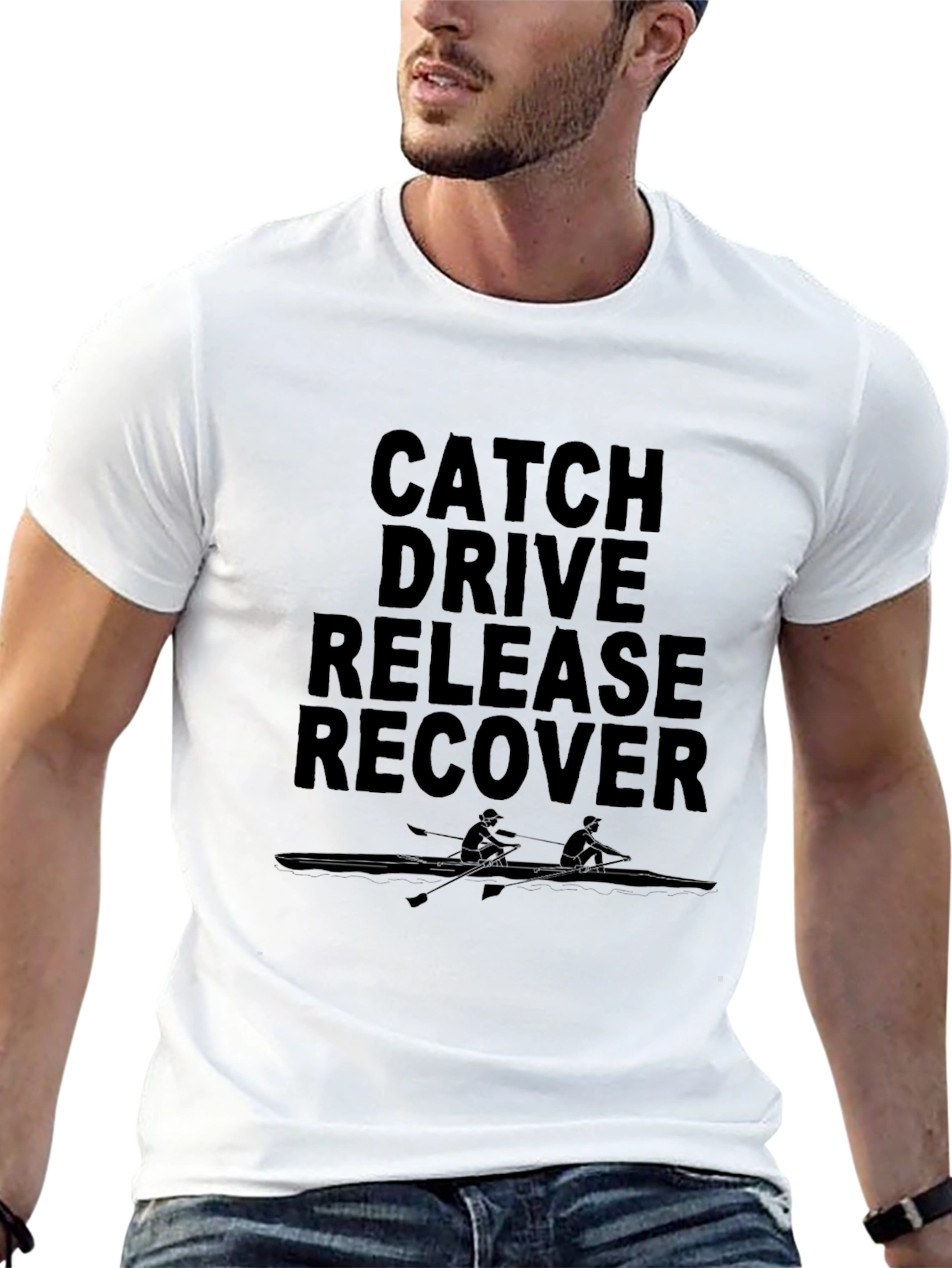 Rowing Catch Drive Release Recover Black T-Shirt