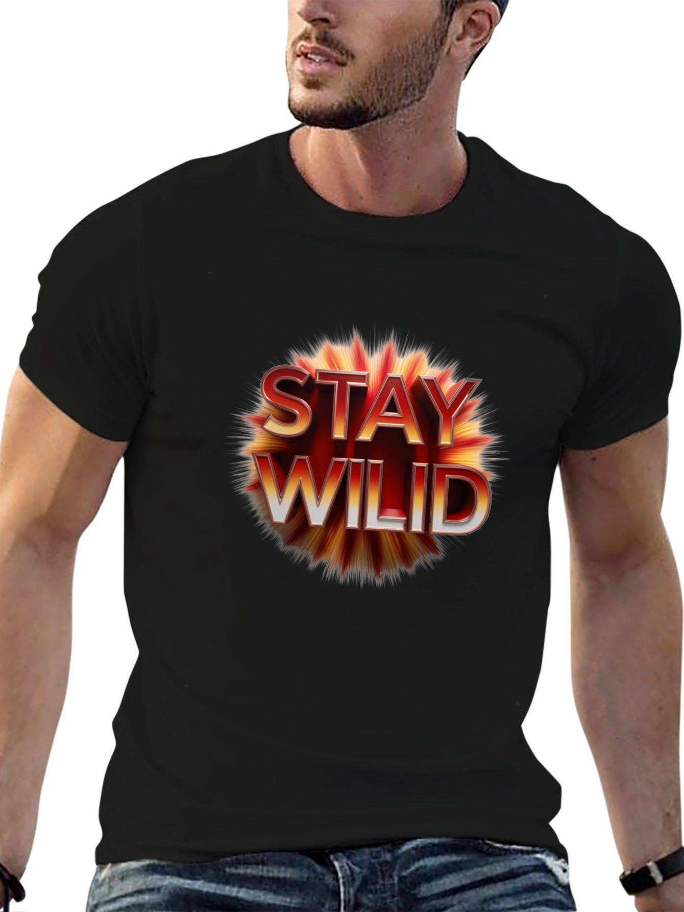 Stay Wild Graphic Tee - Black Unisex T-Shirt