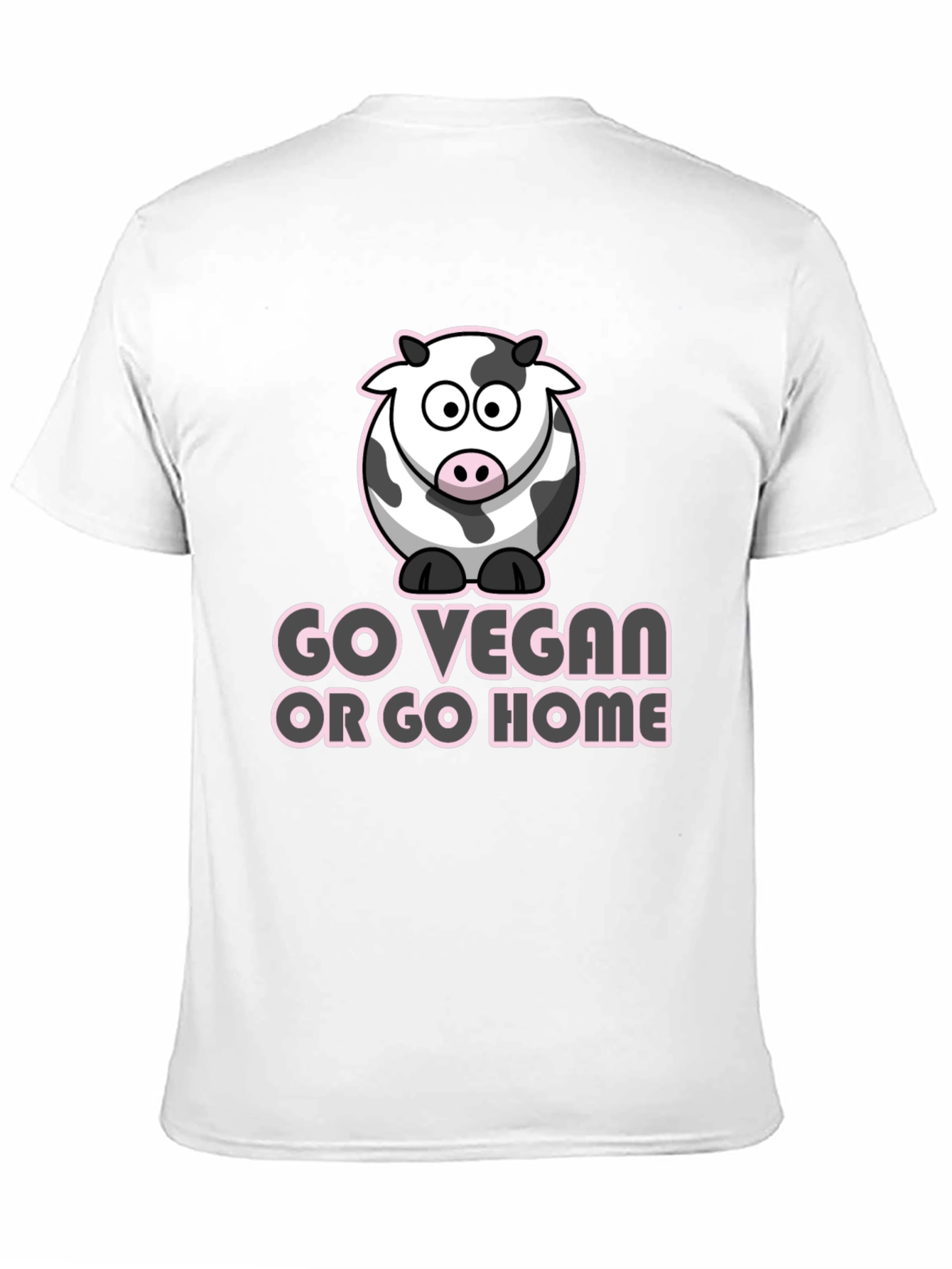 Go Vegan T-Shirt - Cute Cow Design
