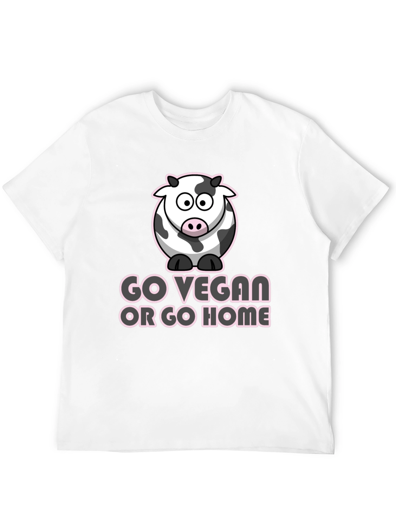 Go Vegan T-Shirt - Cute Cow Design