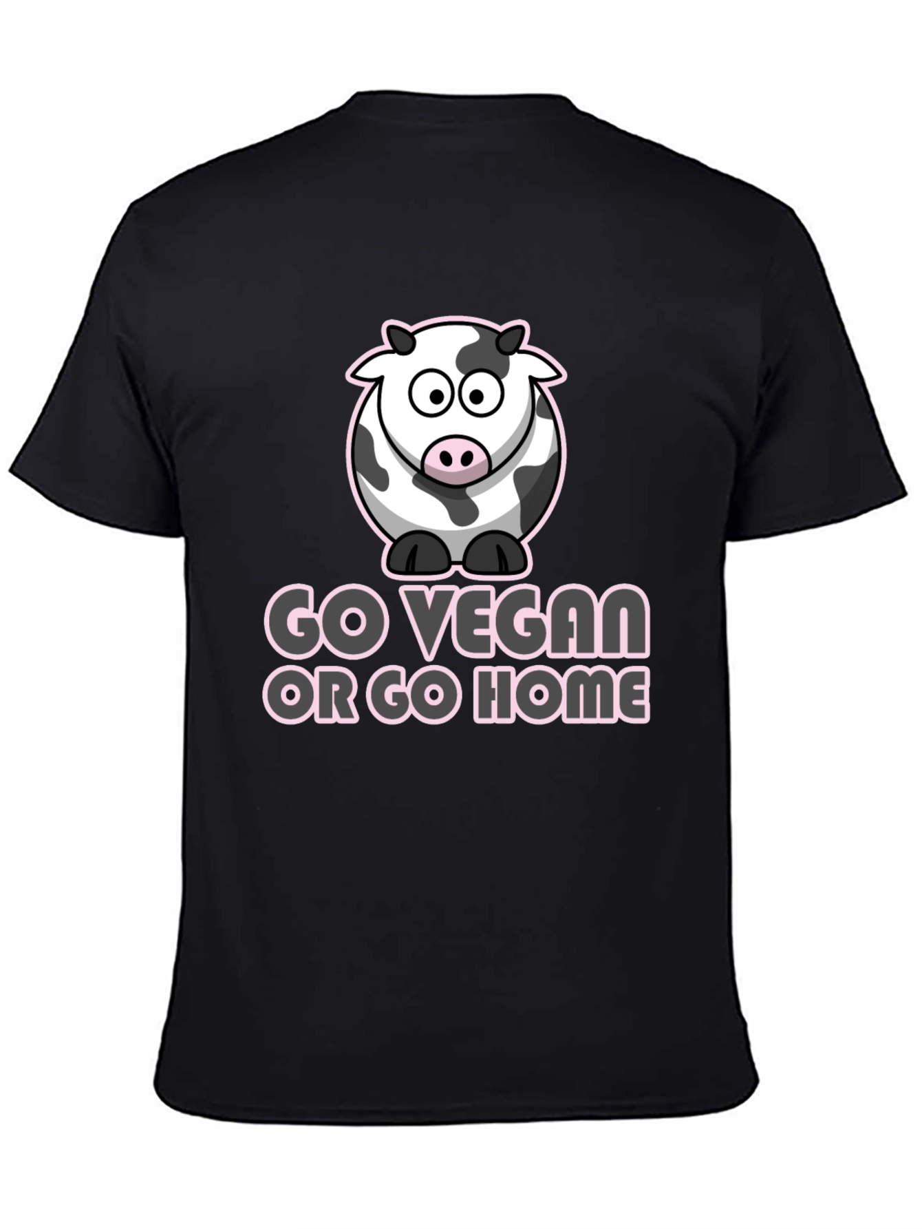 Go Vegan T-Shirt - Cute Cow Design