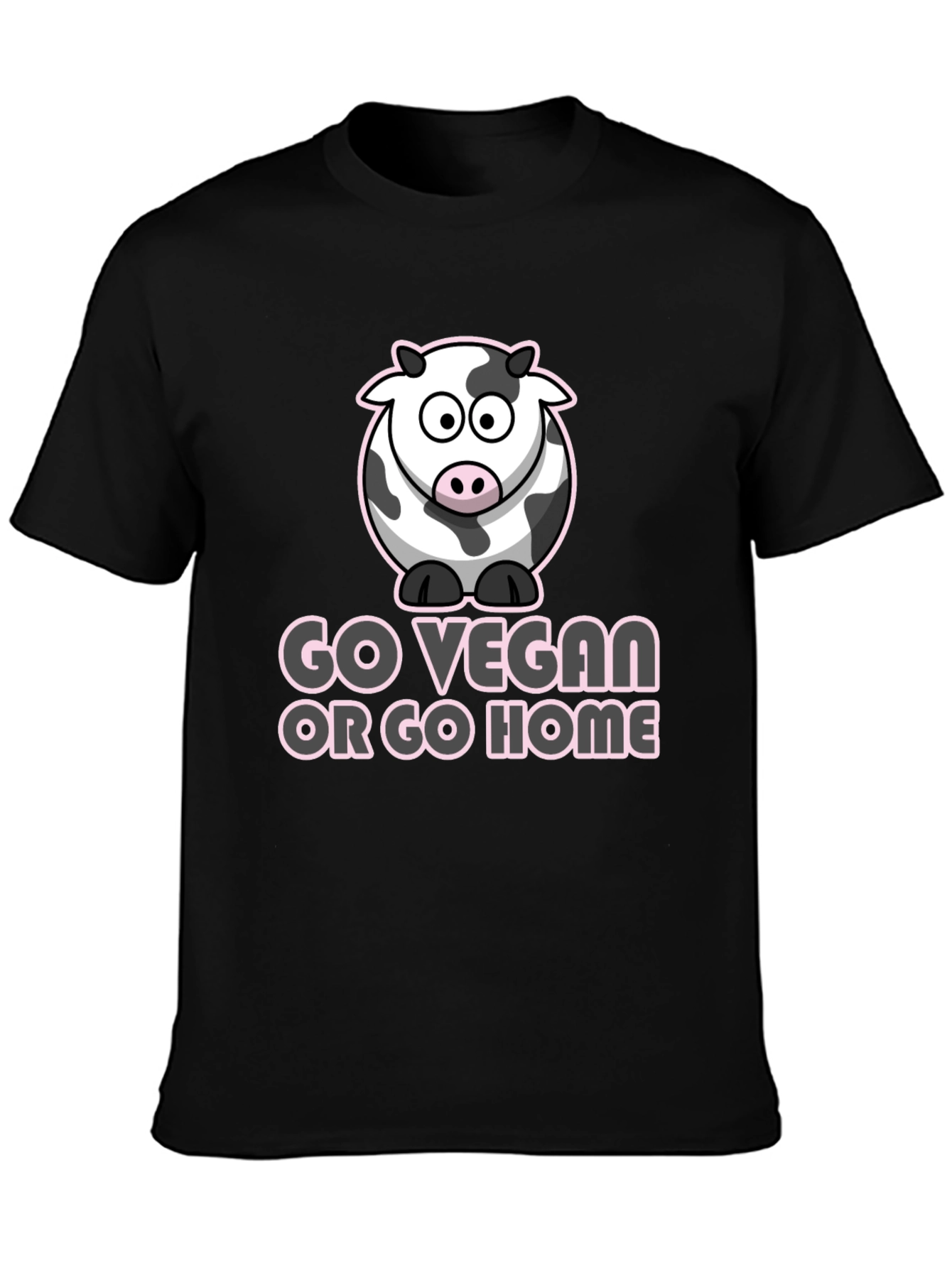 Go Vegan T-Shirt - Cute Cow Design