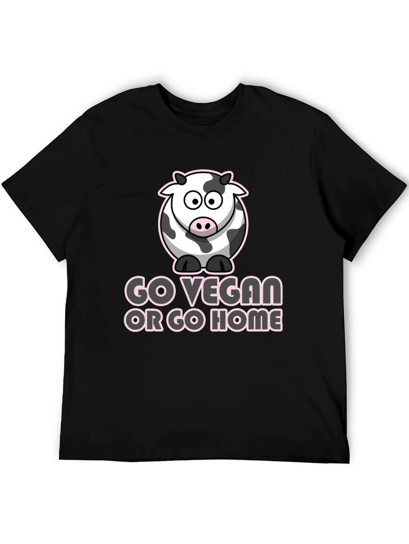 Go Vegan T-Shirt - Cute Cow Design