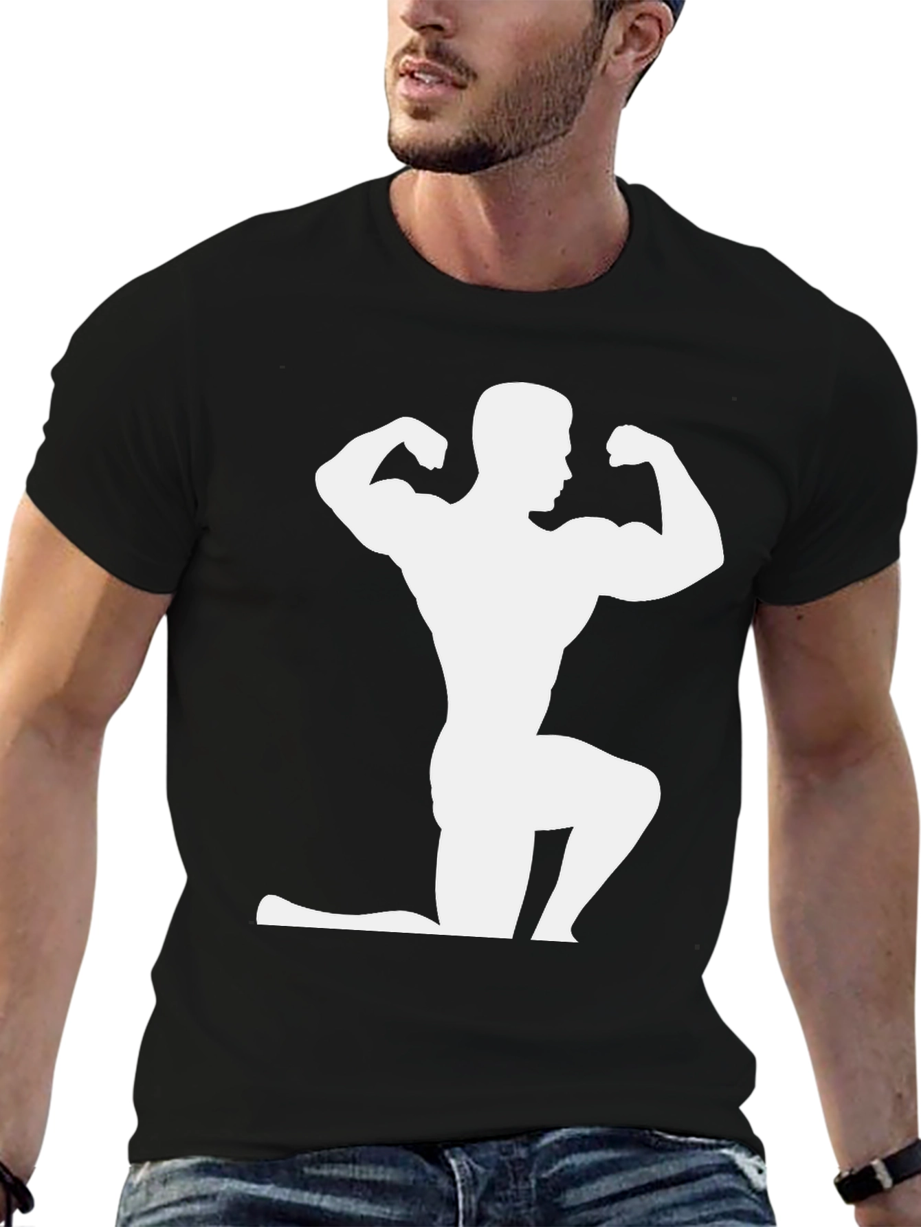 Bodybuilder Silhouette Graphic T-Shirt
