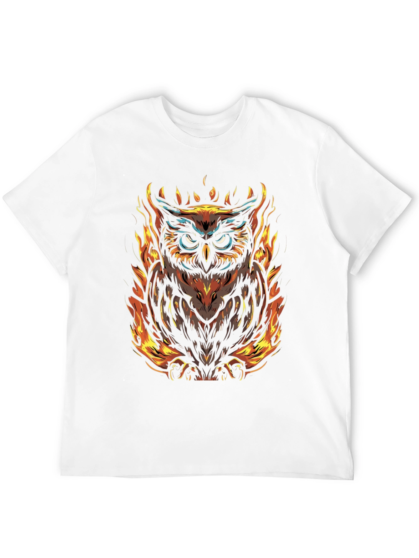 Fiery Owl Graphic Tee - Mens Black T-Shirt