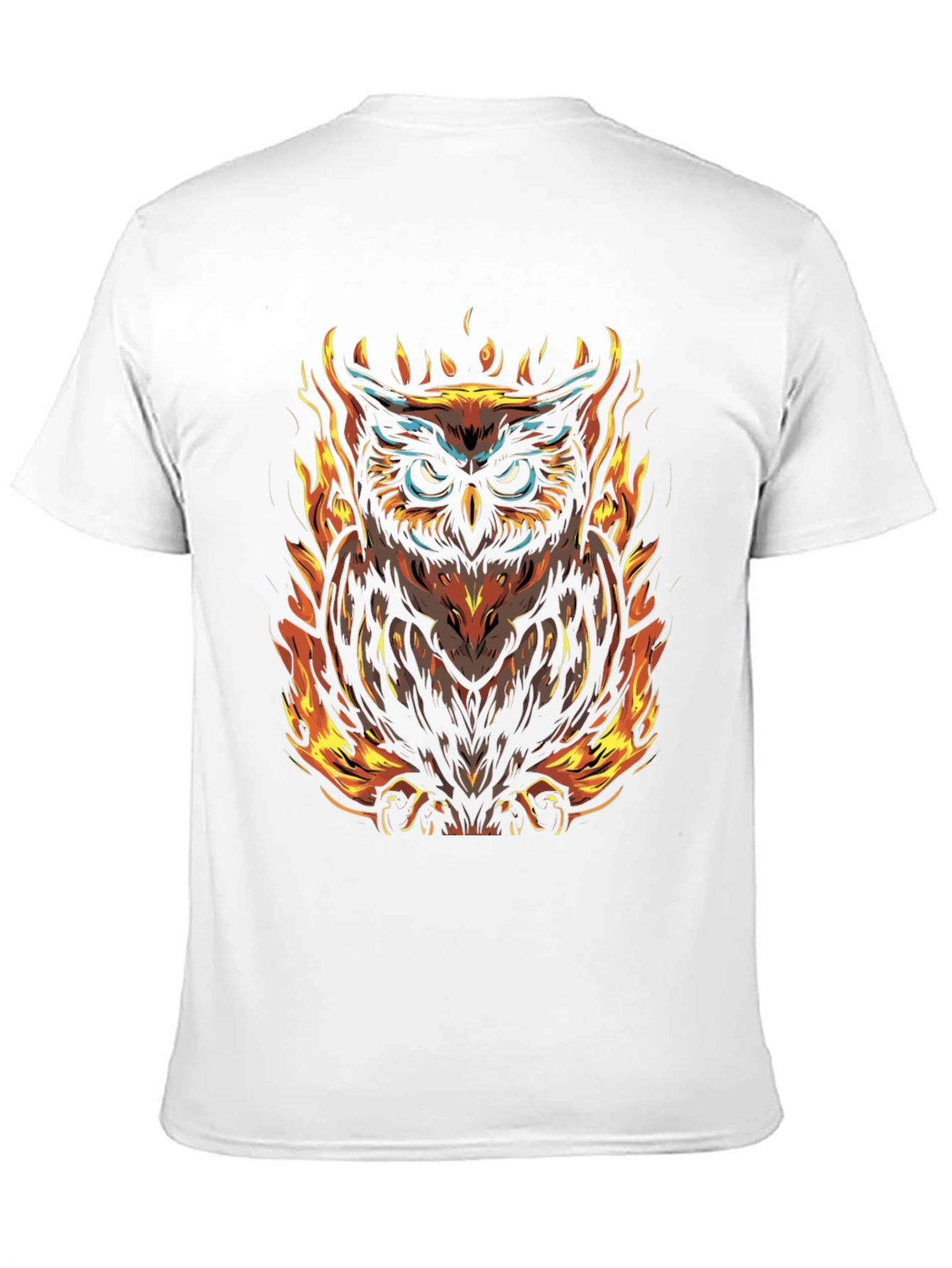 Fiery Owl Graphic Tee - Mens Black T-Shirt
