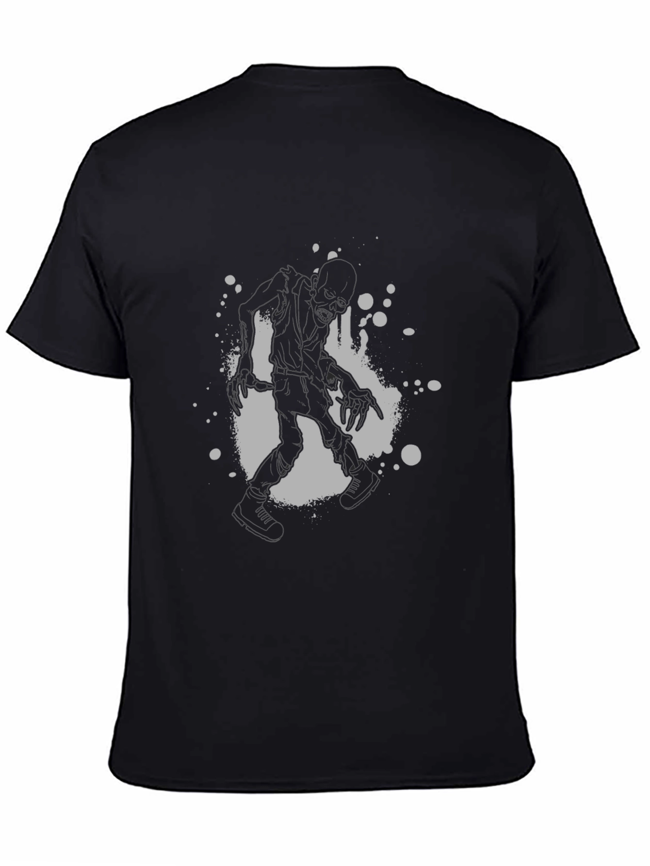 Zombie Silhouette Graphic Black T-Shirt