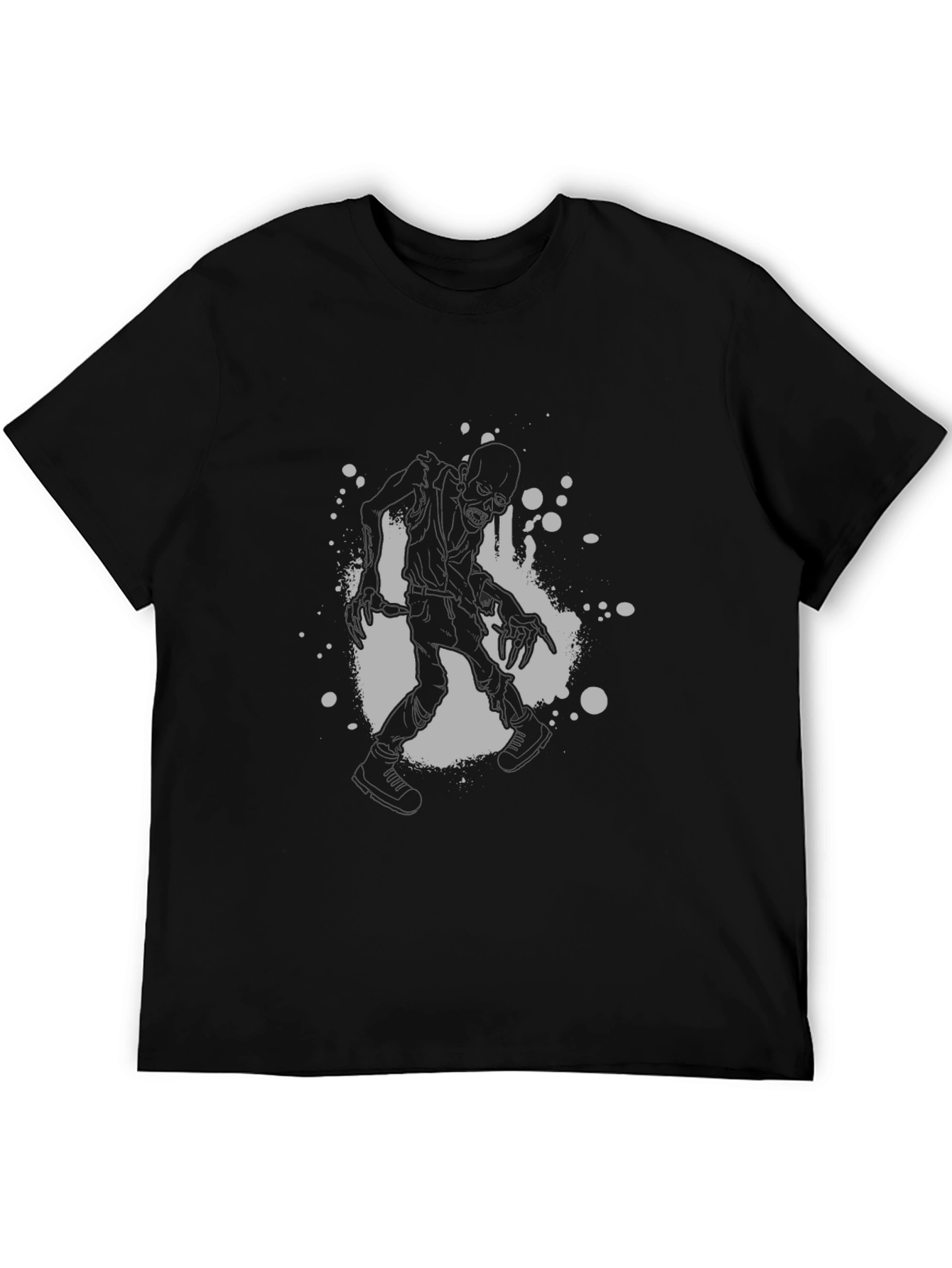 Zombie Silhouette Graphic Black T-Shirt