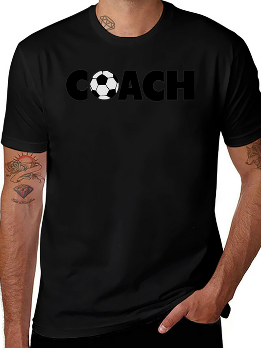 Soccer Coach Graphic Tee - Black Cotton T-Shirt