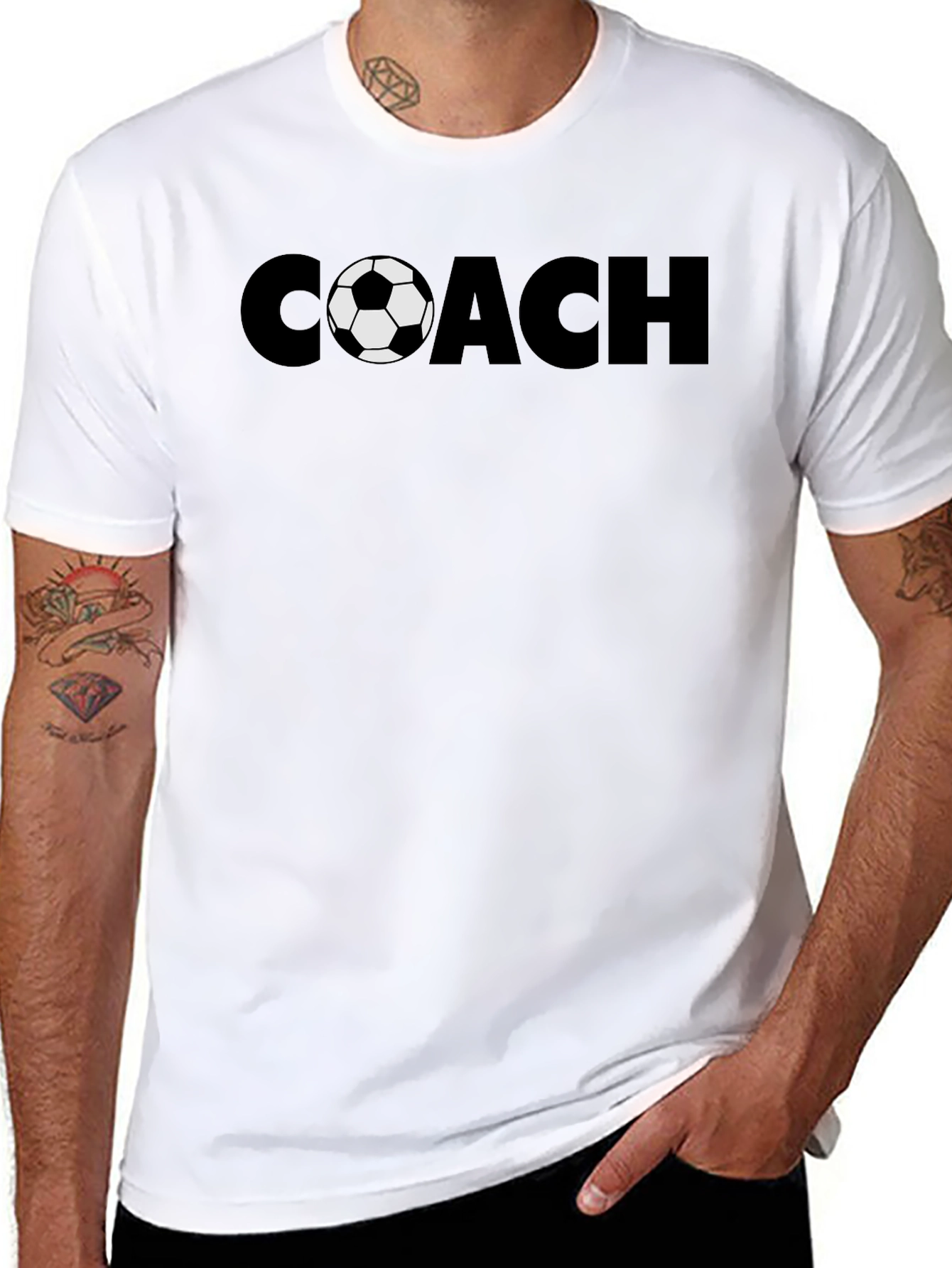 Soccer Coach Graphic Tee - Black Cotton T-Shirt