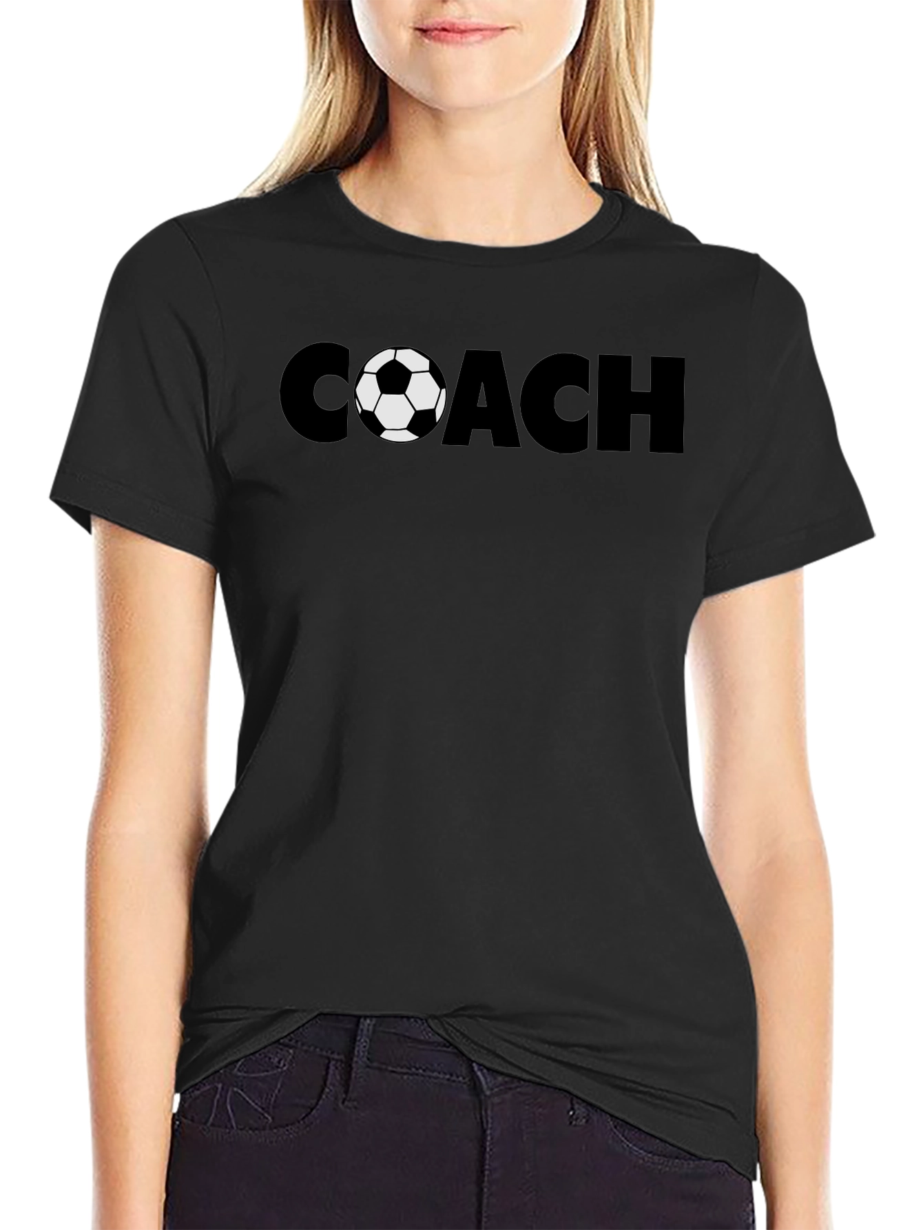 Soccer Coach Graphic Tee - Black Cotton T-Shirt