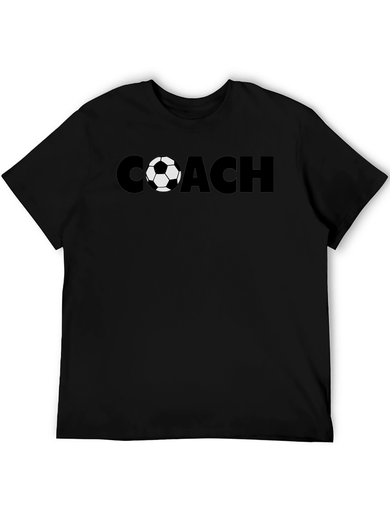 Soccer Coach Graphic Tee - Black Cotton T-Shirt