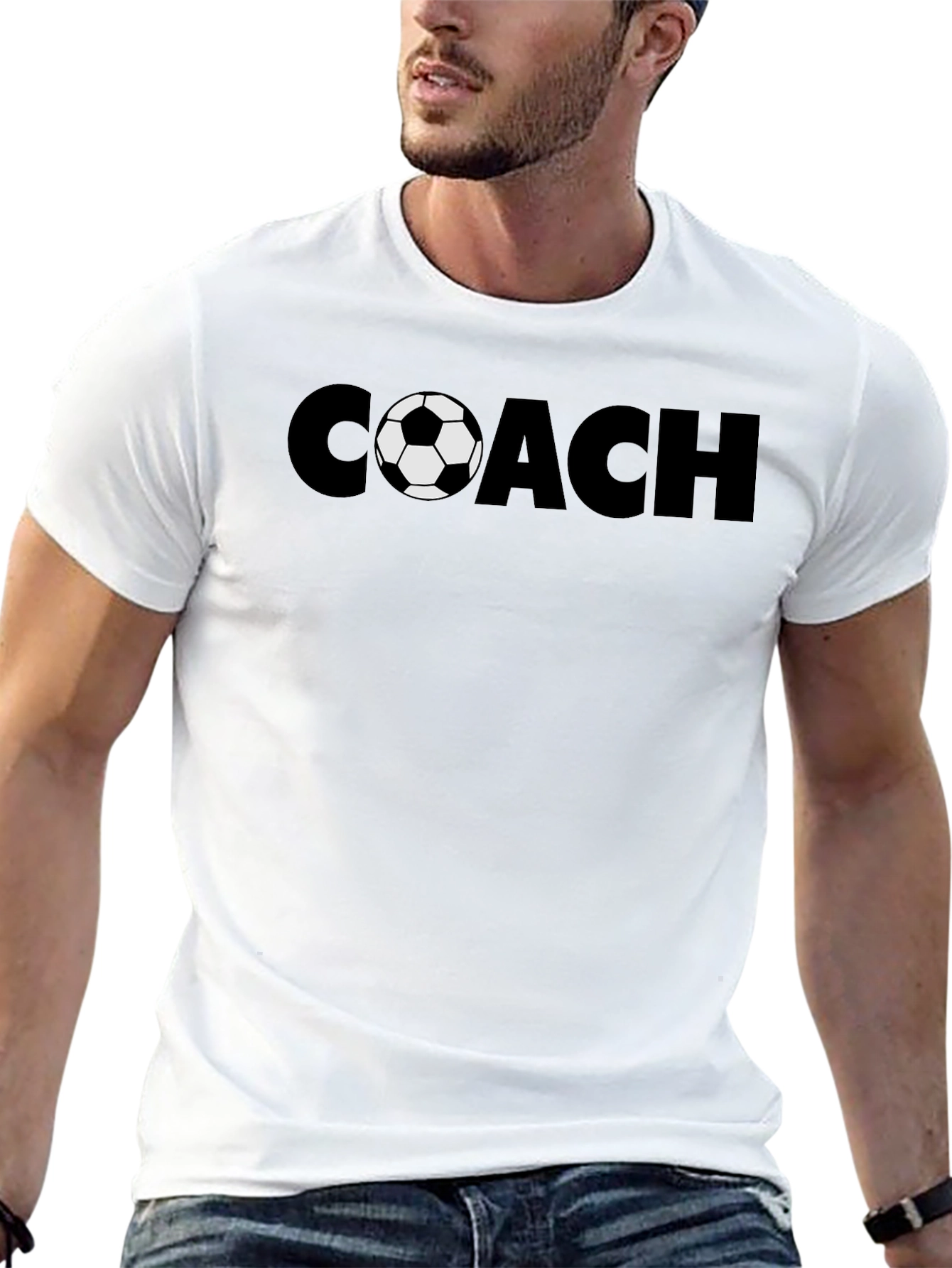 Soccer Coach Graphic Tee - Black Cotton T-Shirt