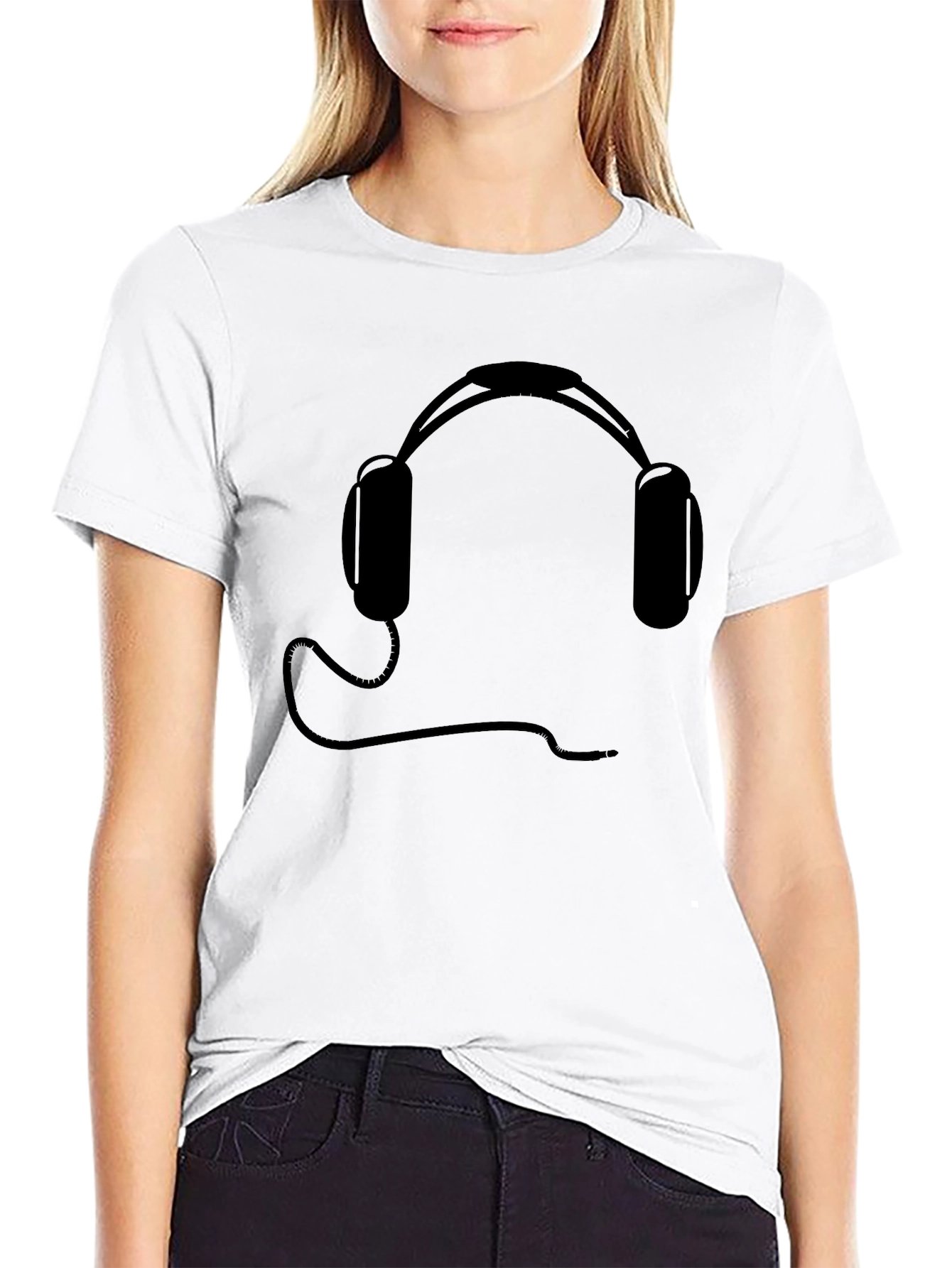 Cool Headphones Graphic Tee - Black