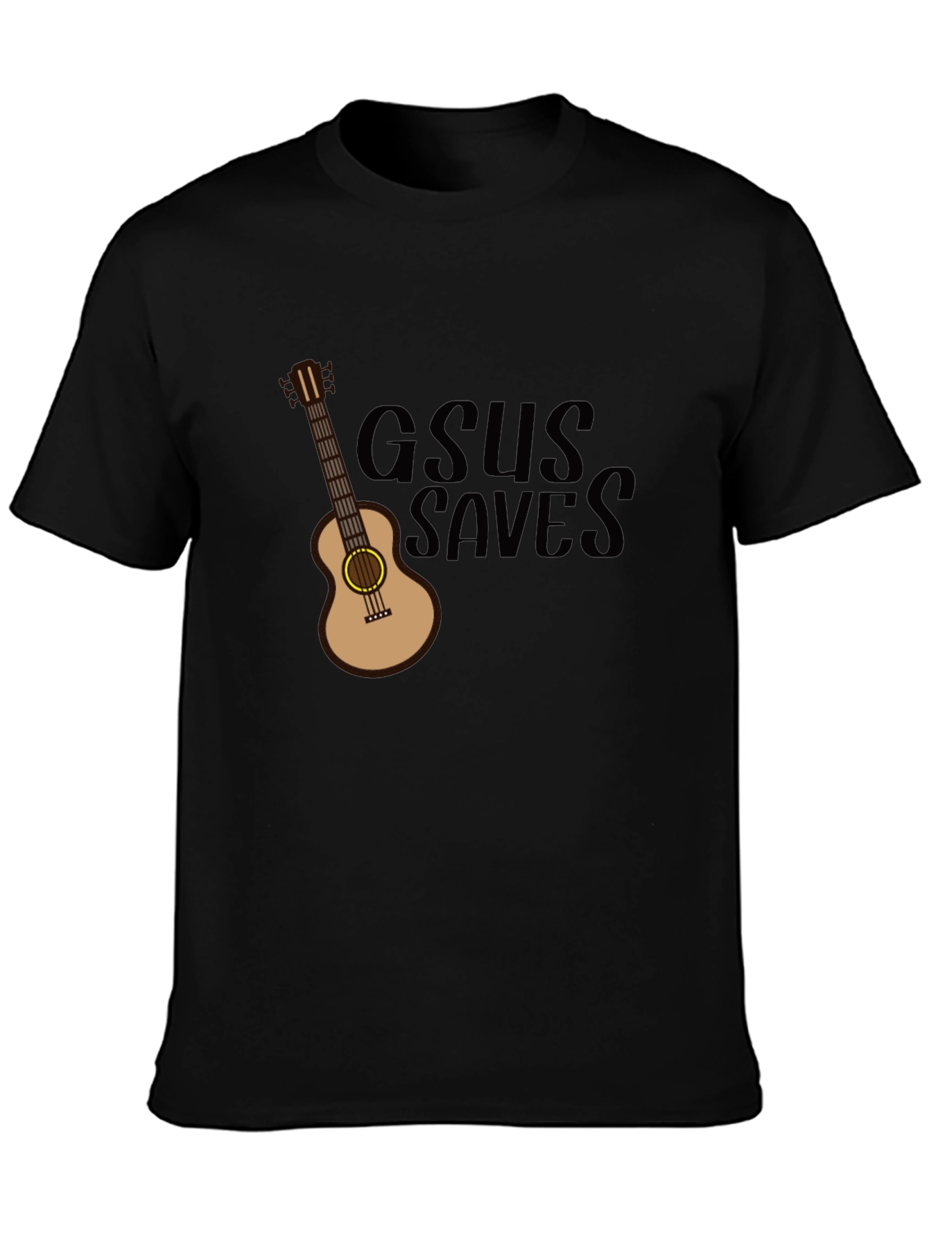 GSUS Saves Guitar Graphic Tee - Black