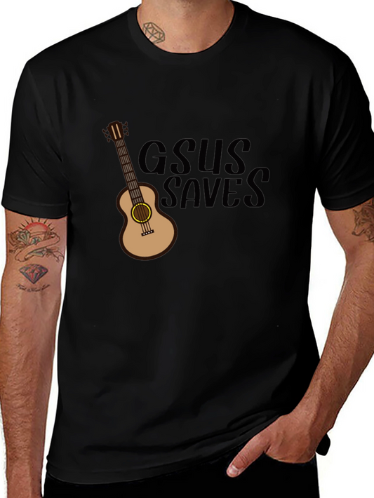 GSUS Saves Guitar Graphic Tee - Black