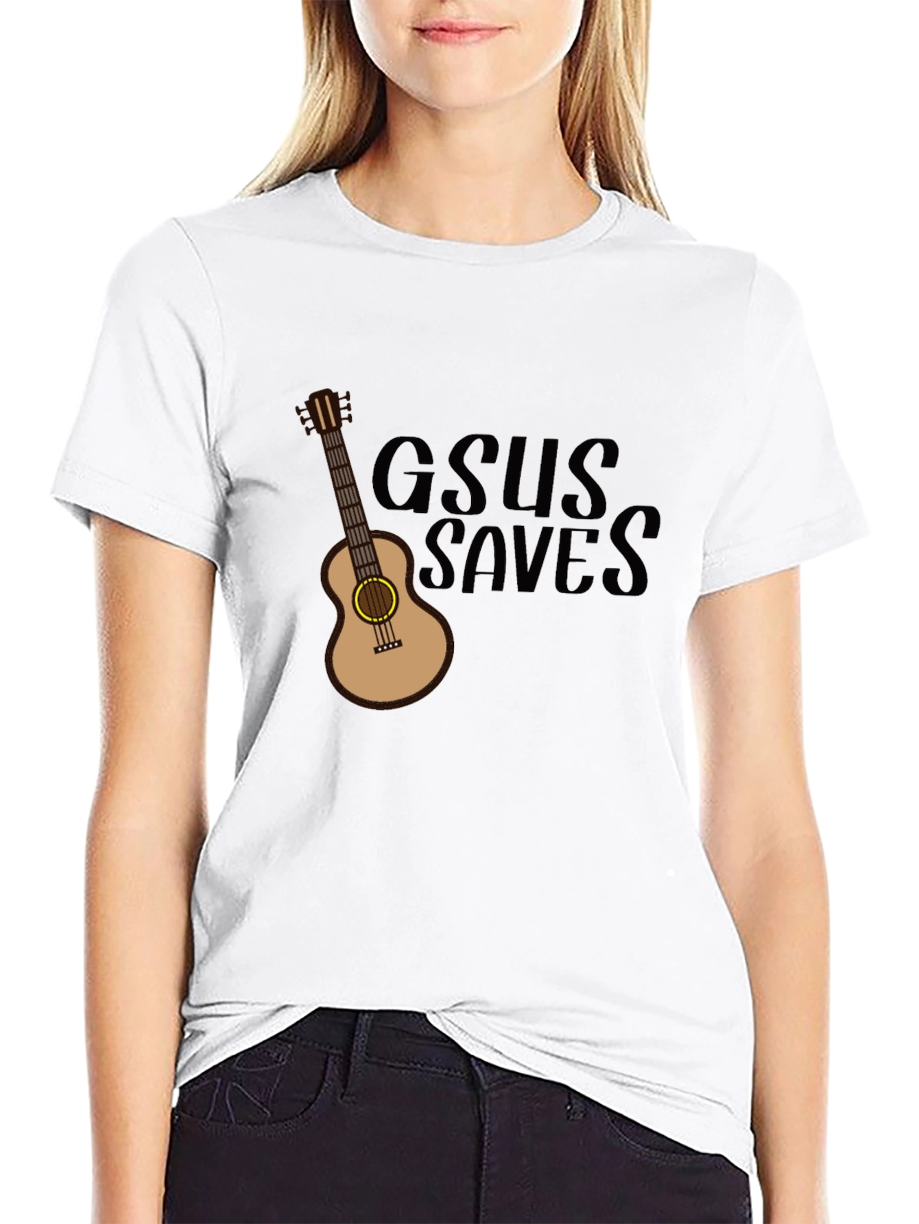 GSUS Saves Guitar Graphic Tee - Black