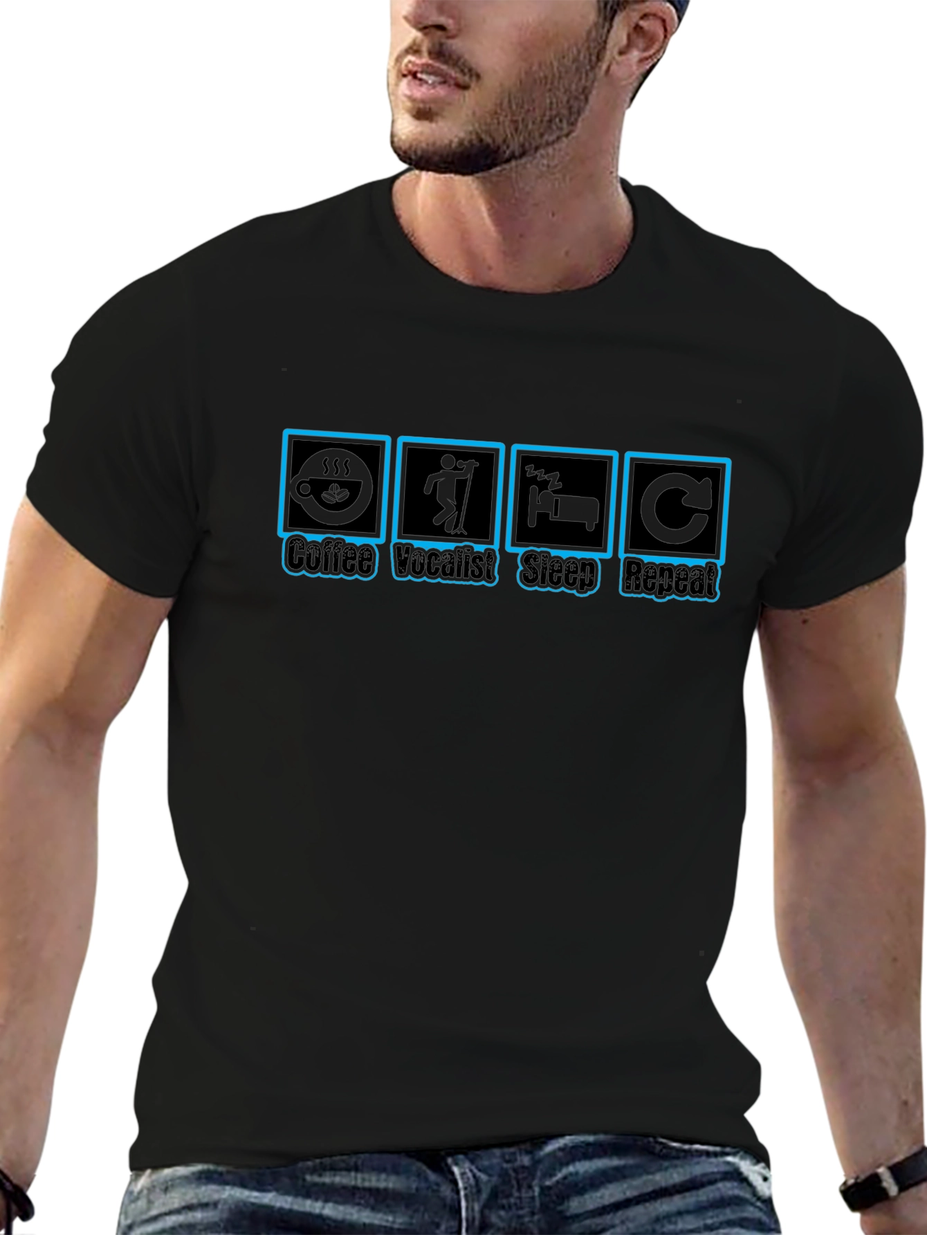 Coffee Vocalist Sleep Repeat T-Shirt